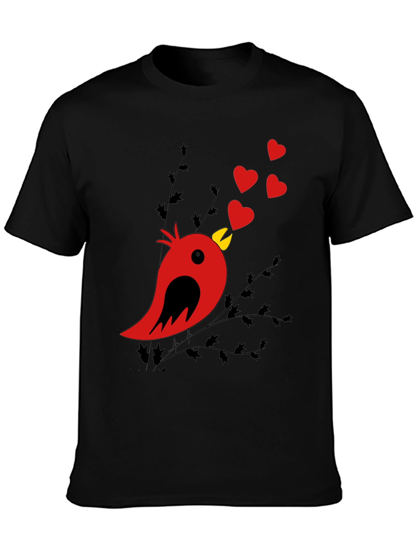 Black Heart Song Bird T-Shirt - Love in the Air view 3