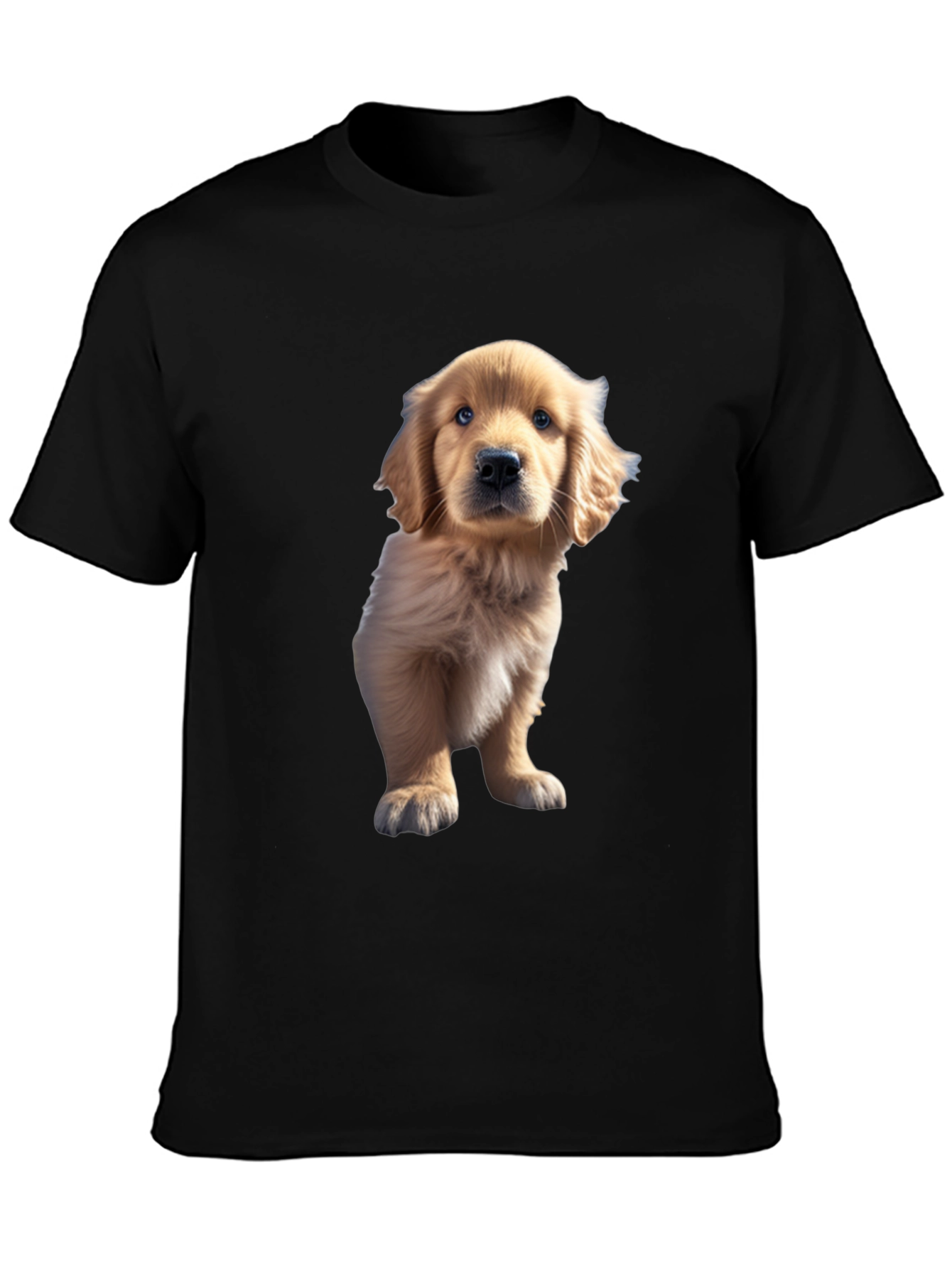 Golden Retriever Puppy Tee - Black - 3