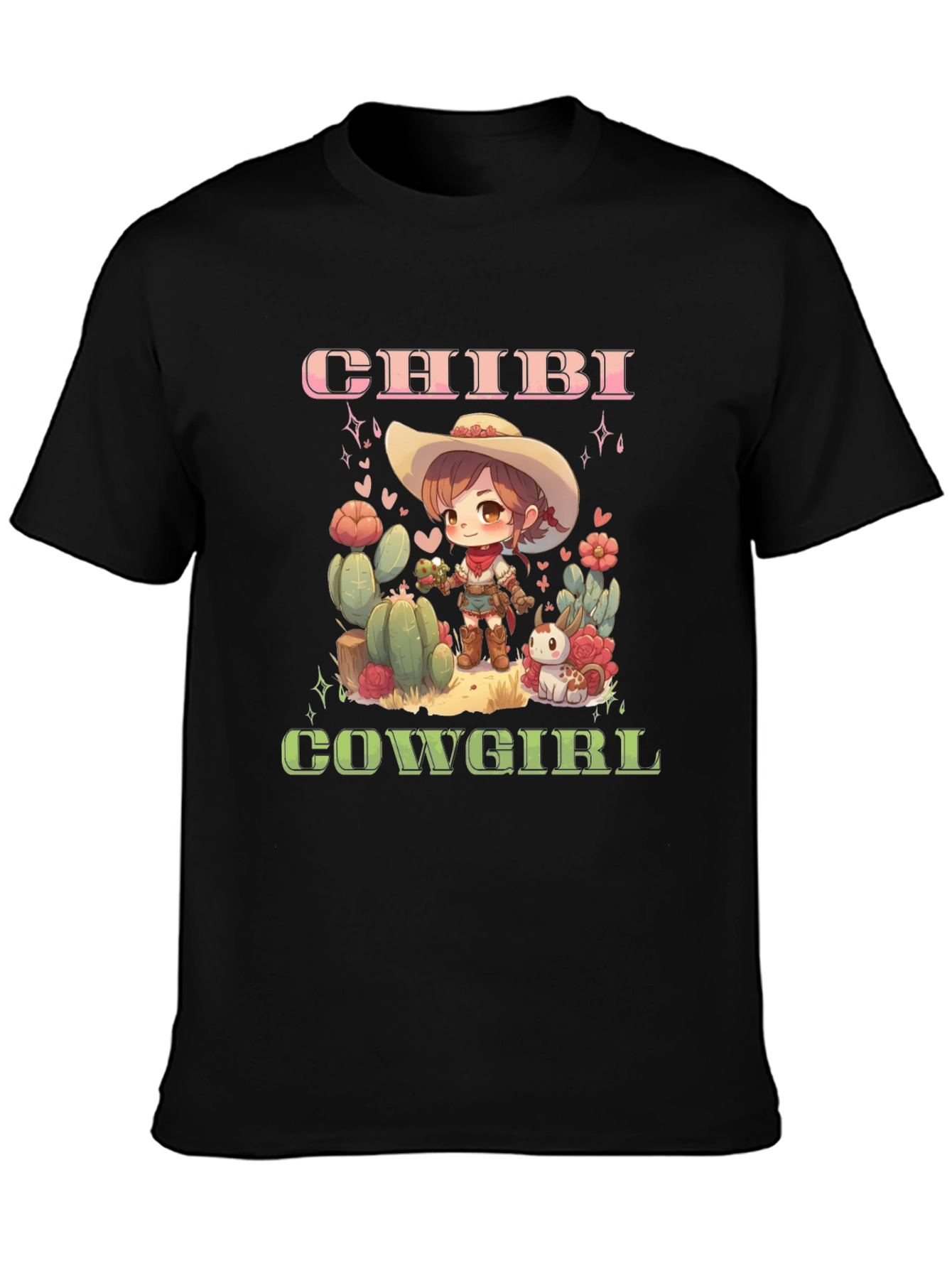 Chibi Cowgirl Graphic Tee - Western Style T-Shirt - 3