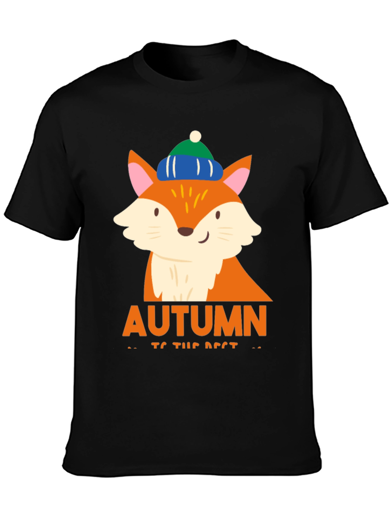 Black Autumn Fox Graphic Tee - Cozy Fall Vibes view 3