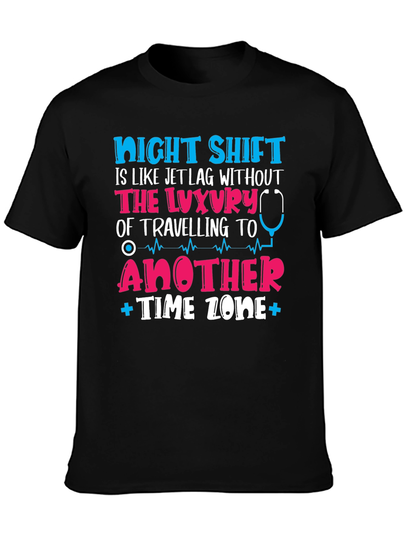 Black Night Shift Jet Lag T-Shirt - Nurse Edition view 3