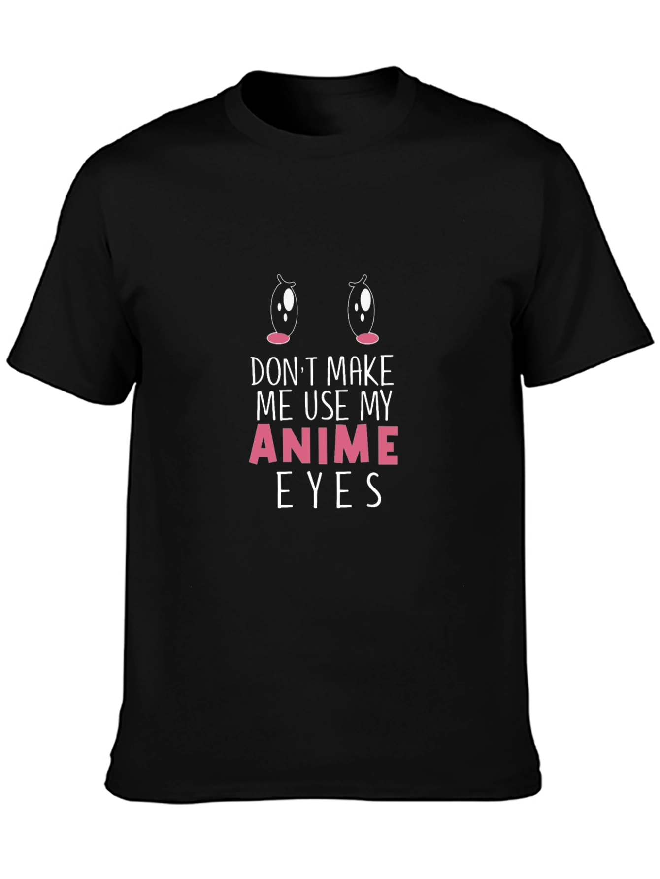 Black Anime Eyes Graphic Tee - Soft Cotton T-Shirt view 3