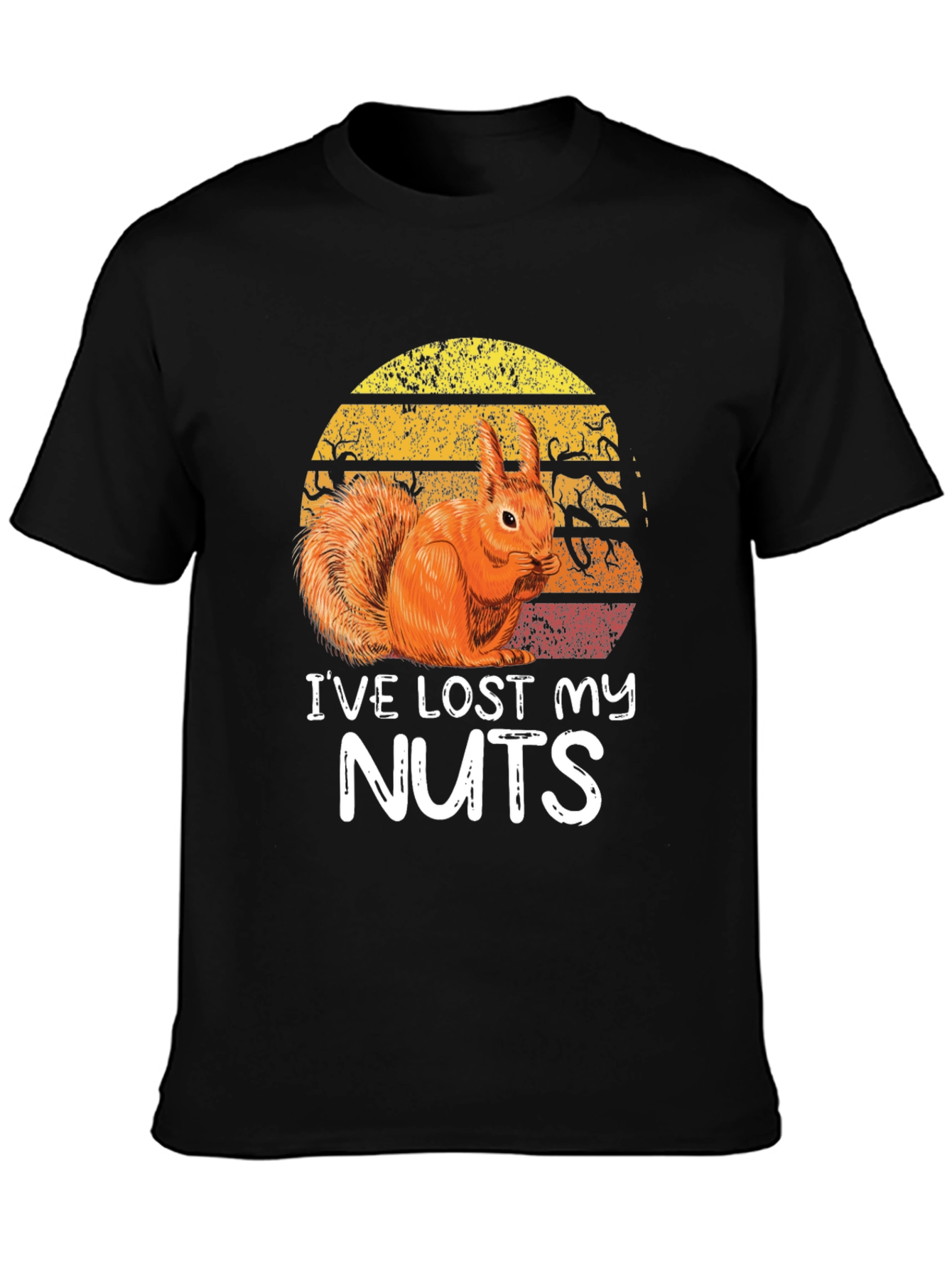 Black Funny Squirrel "I've Lost My Nuts" Graphic Tee view 3