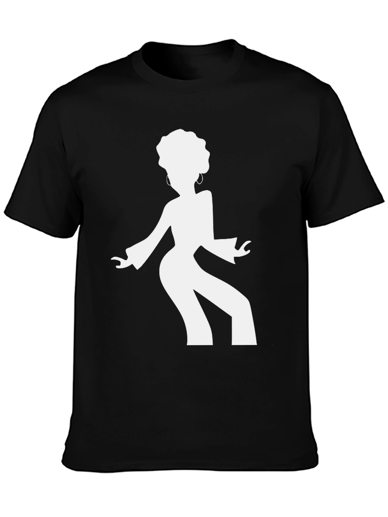 Black Funky Afro Silhouette T-Shirt view 3