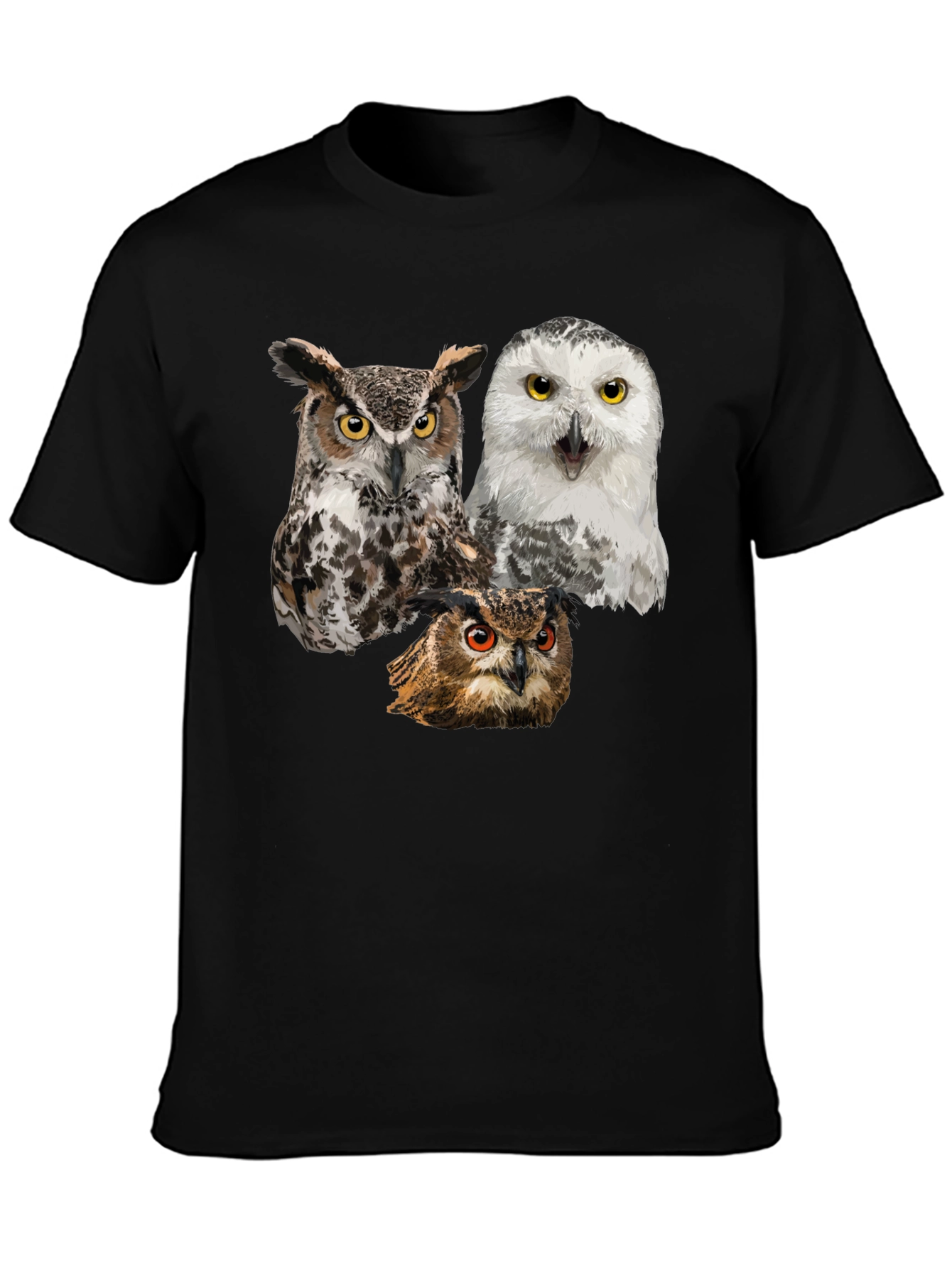 Black Owl T-Shirt - Unique Bird Design Tee view 3