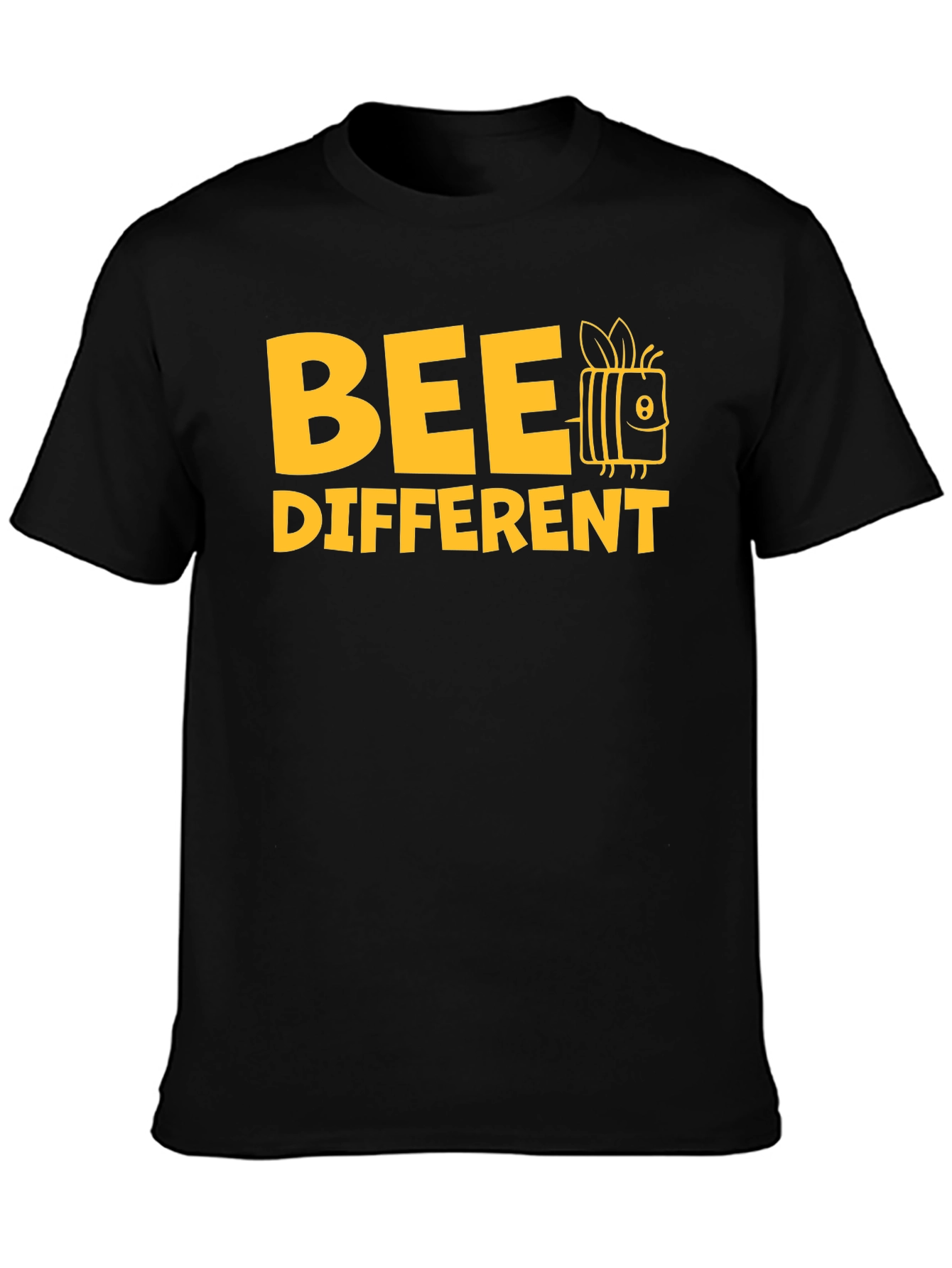 Black Bee Different Graphic Tee - Black Cotton Shirt view 3