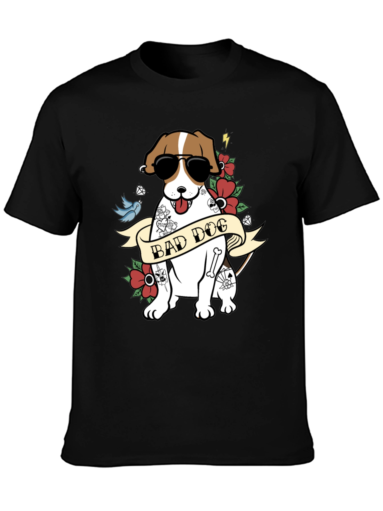 Bad Dog Tattoo Graphic T-Shirt - Unique Design - 3