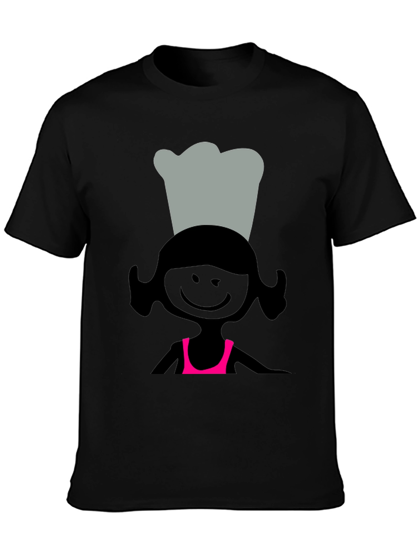 Black Chef Girl Graphic T-Shirt - Unisex Cotton Tee view 3