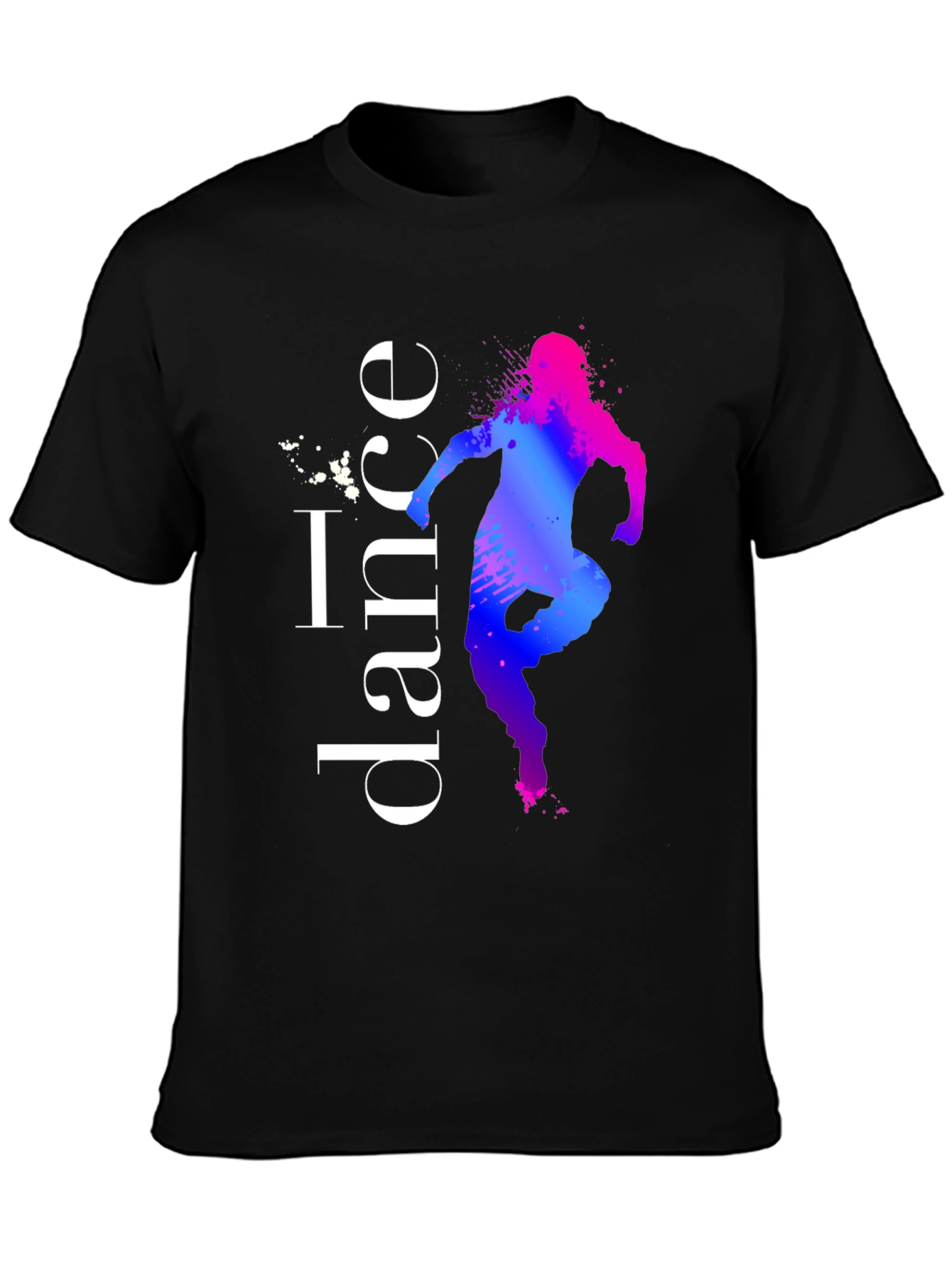 Black I Dance T-Shirt - Artistic Dancer Silhouette Tee view 3