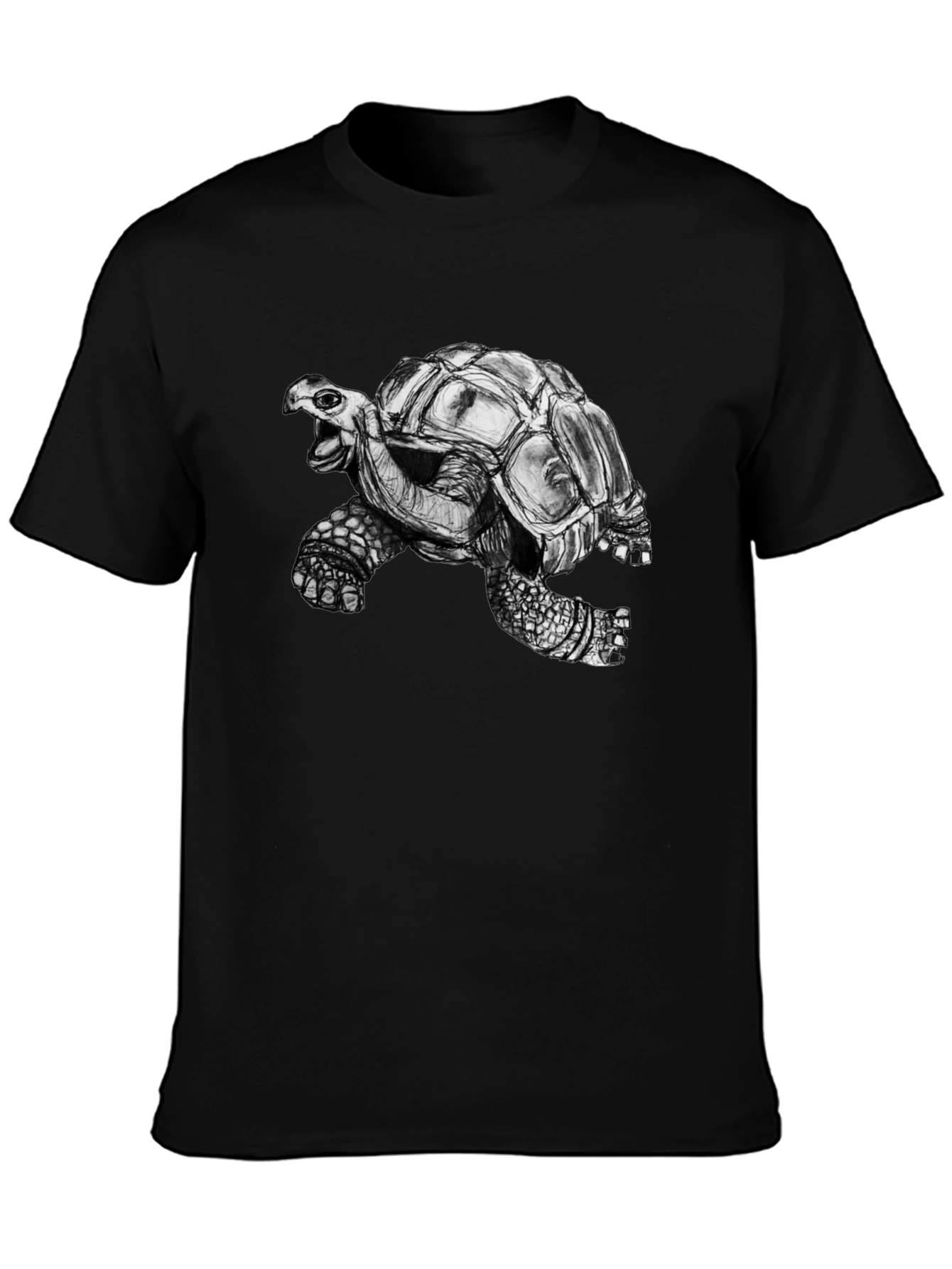 Black Tortoise Graphic Print Black Tee view 3