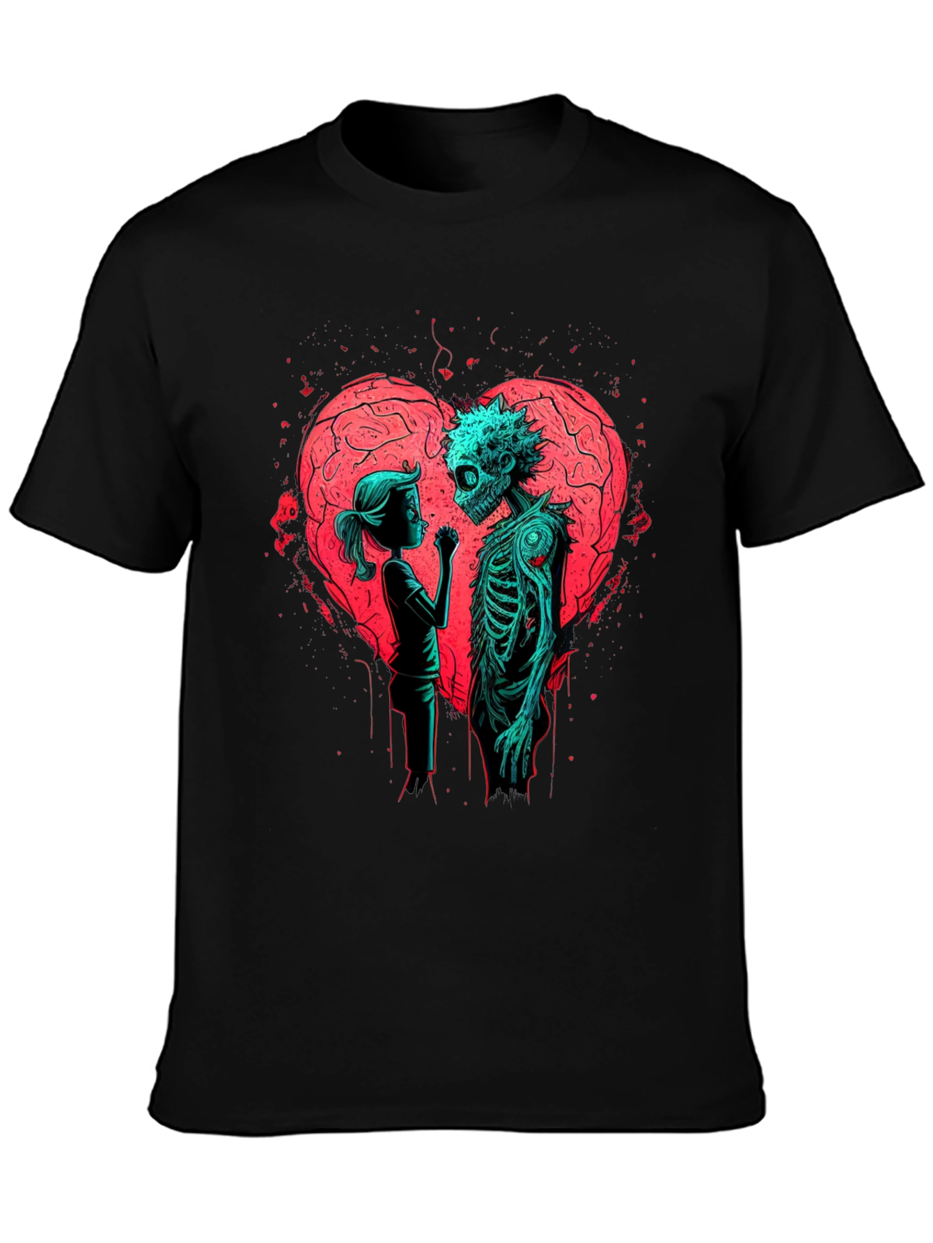 Black Zombie Love Graphic T-Shirt - Halloween, Spooky Season view 3