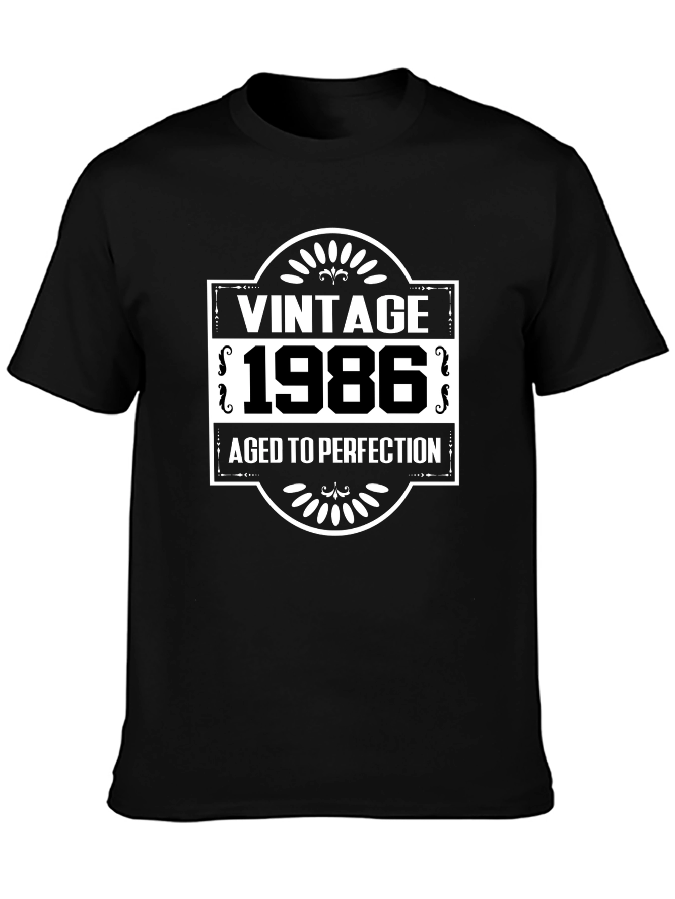 Black Vintage 1986 Aged to Perfection Graphic Tee view 3