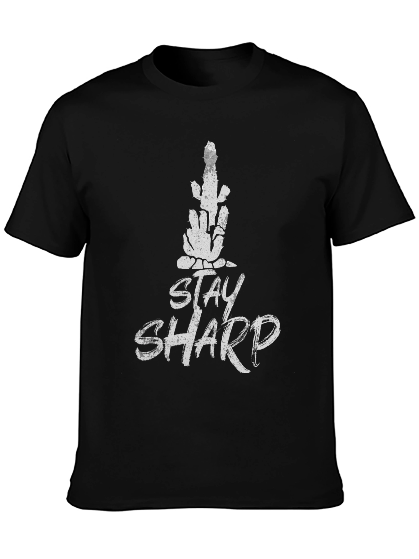 Black Stay Sharp Graphic T-Shirt - Mens Casual Tee view 3