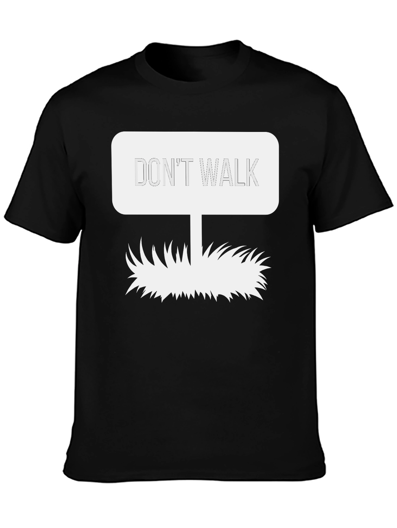 Black Don't Walk Graphic Tee - Black Cotton Blend view 3