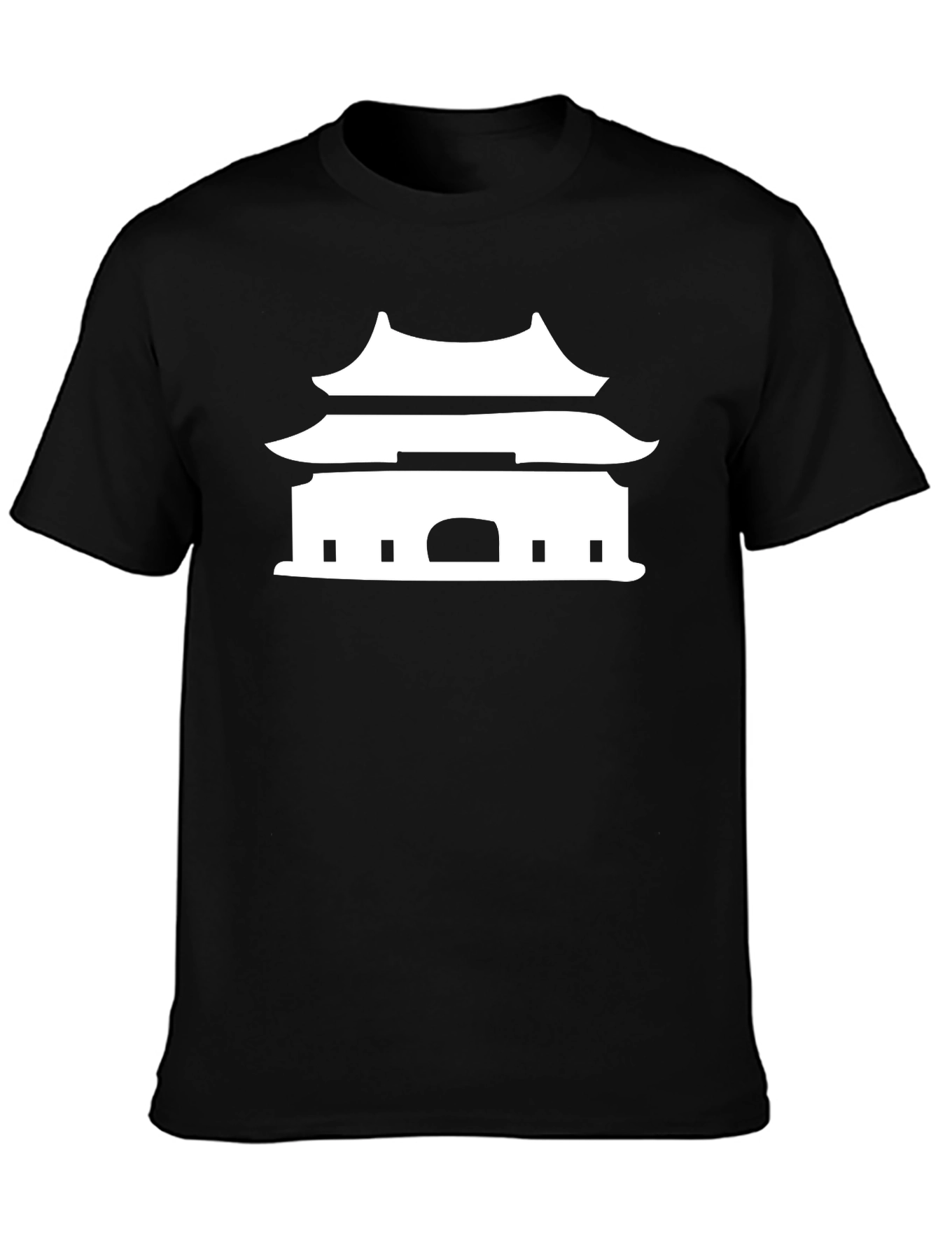 Black Temple Graphic Tee - Black Cotton Blend view 3