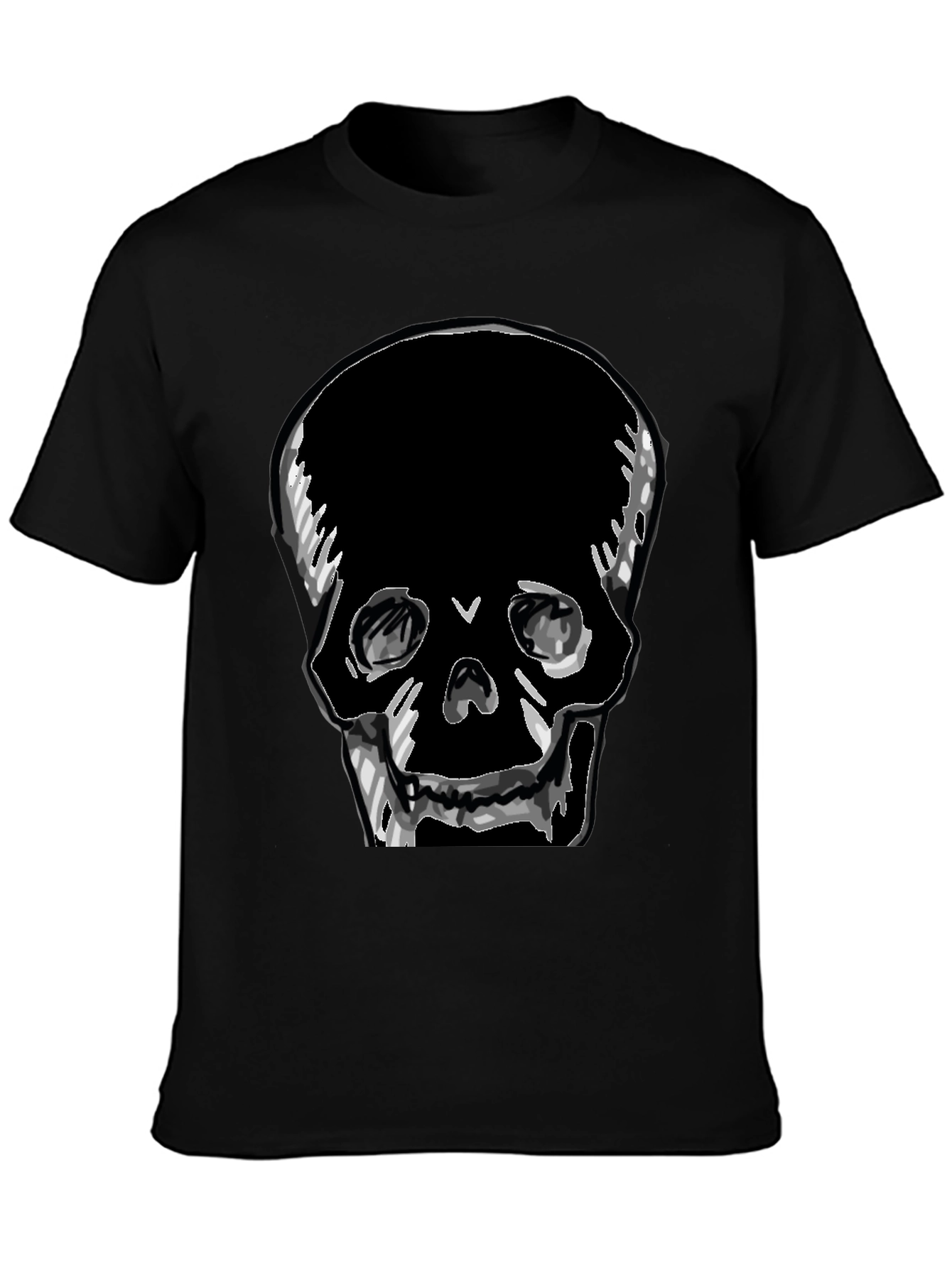 Black Skull Graphic Tee - Men's Black T-Shirt view 3