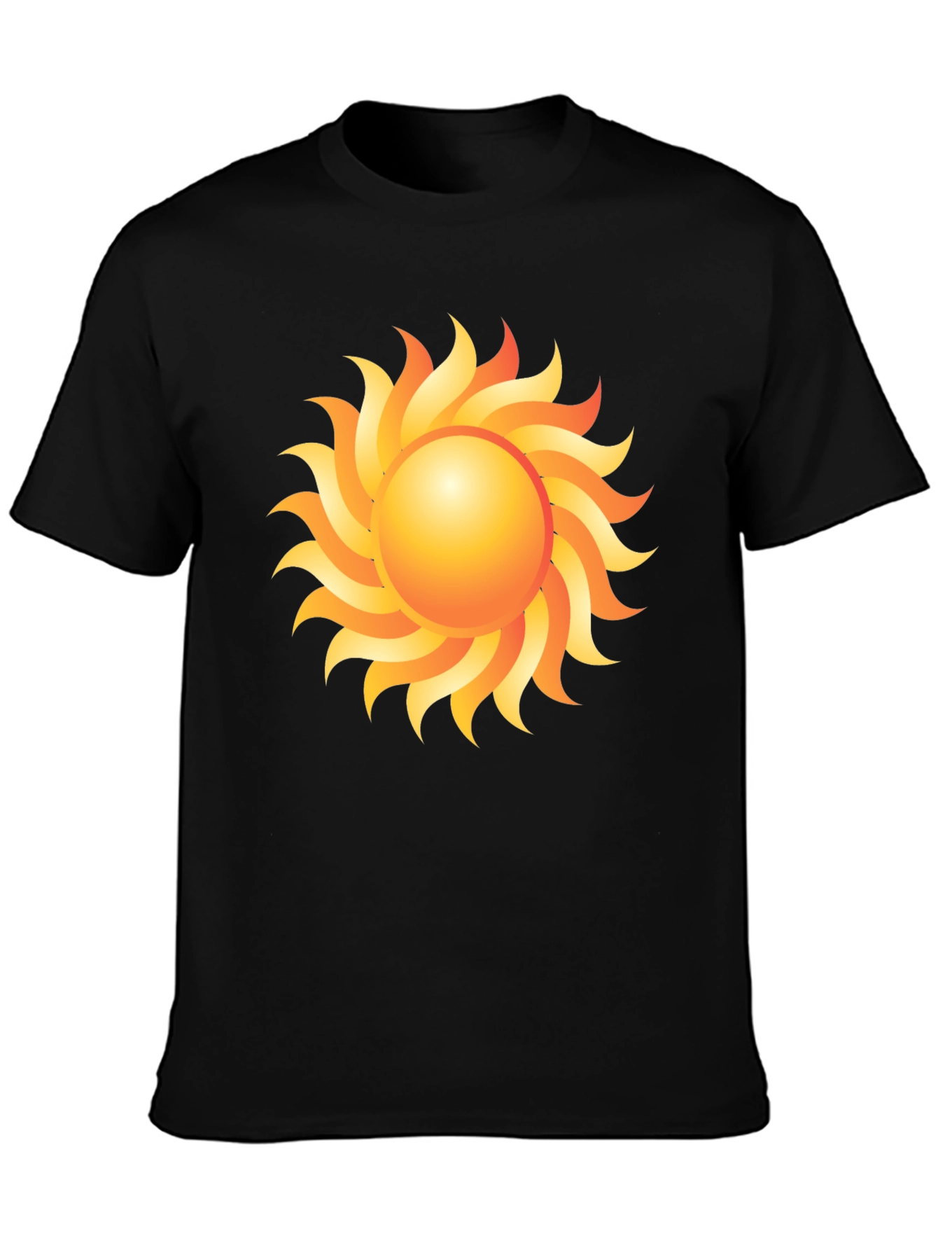 Black Sunburst Graphic Tee - Black Cotton Blend view 3