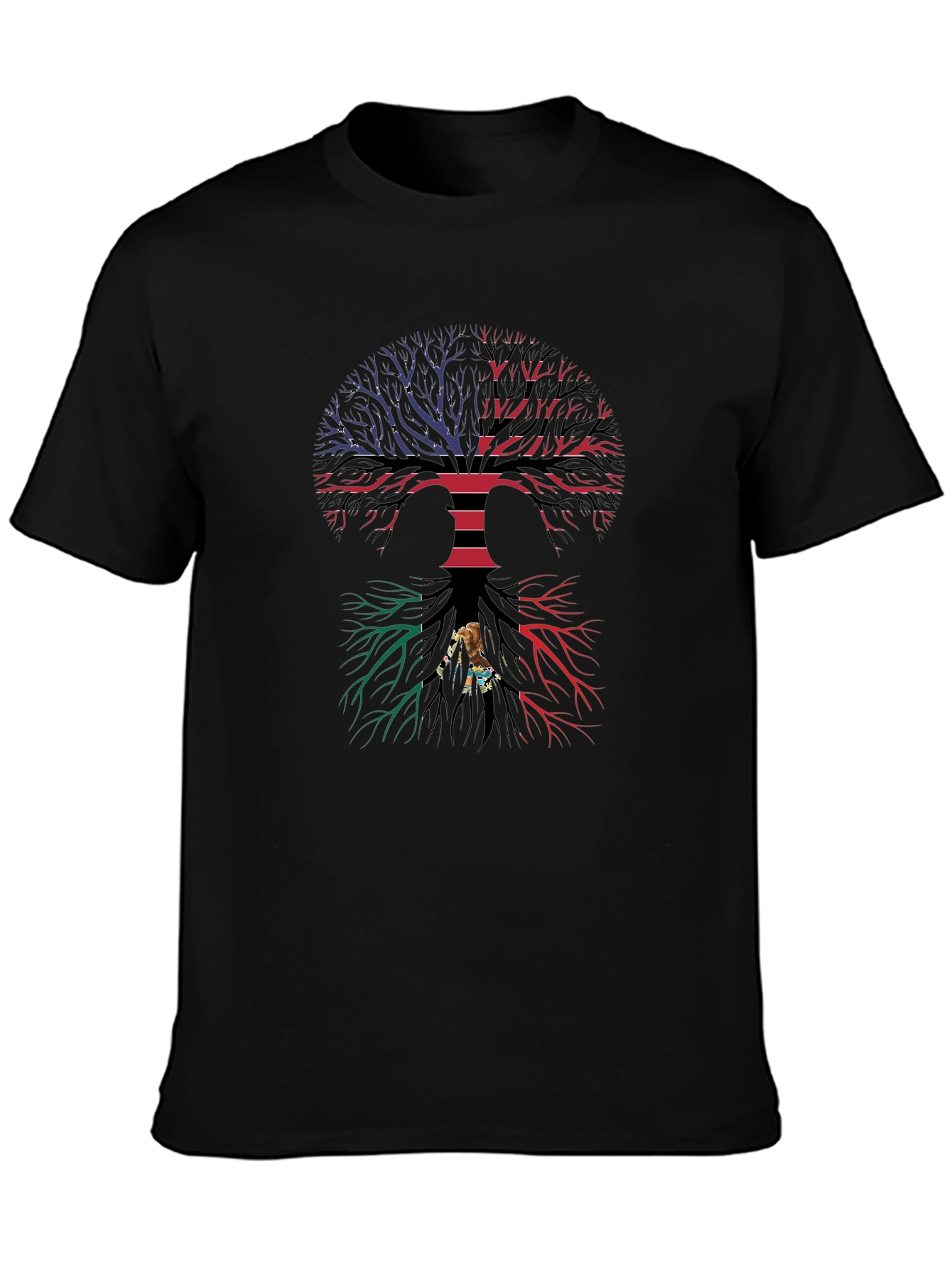 Black Tree of Life Graphic Tee - Black Cotton Blend view 3