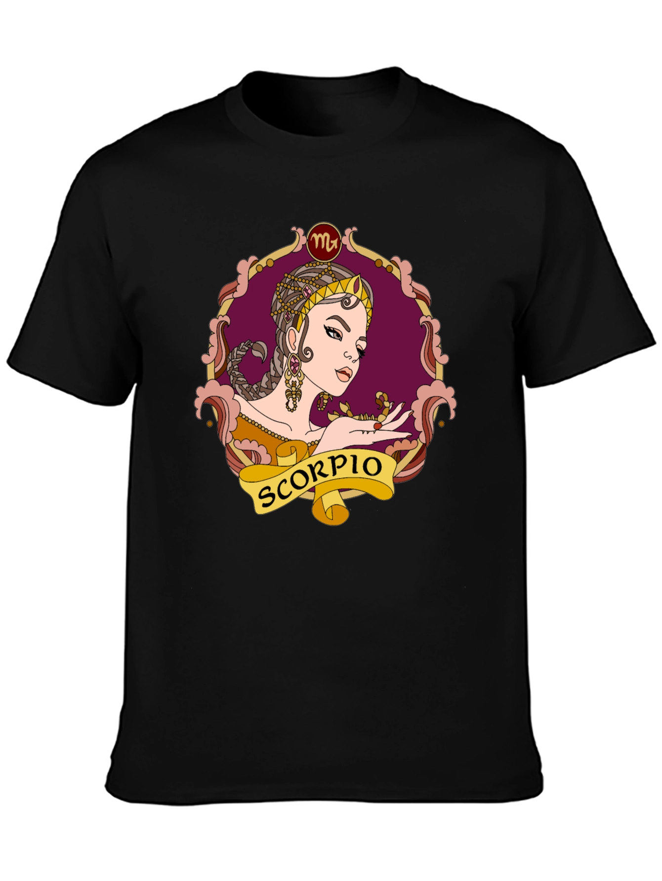 Black Scorpio Zodiac T-Shirt, Woman Design view 3