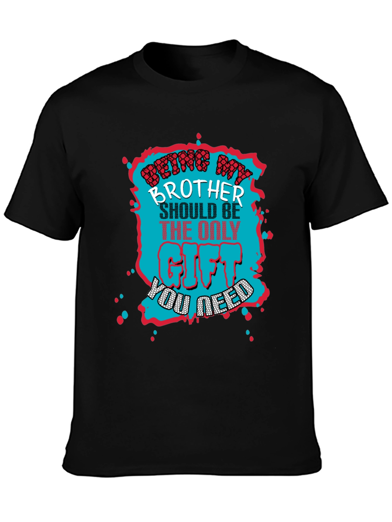 Black Being My Brother T-Shirt - Funny Gift Tee view 3