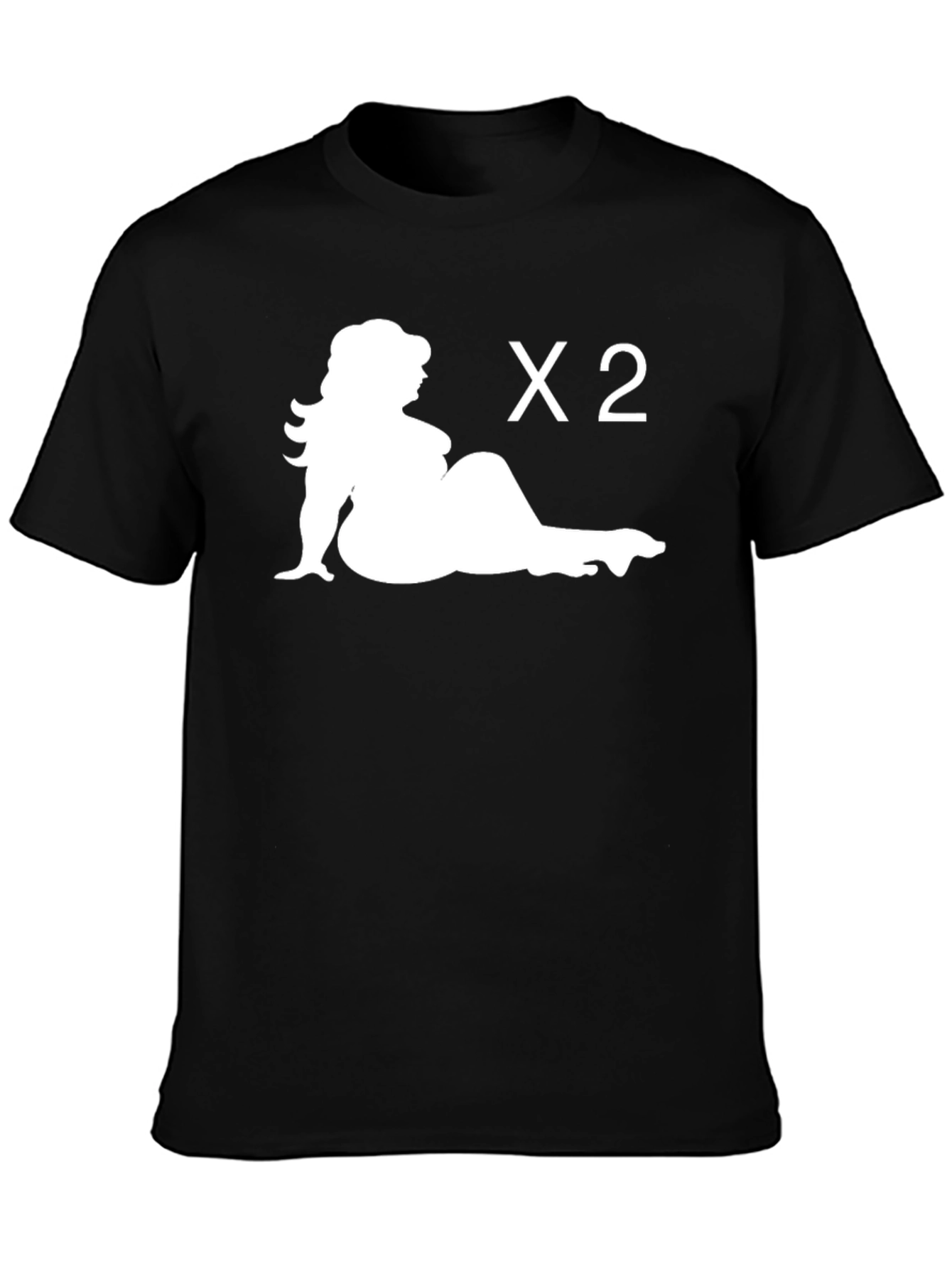 Black Humorous Plus Size Tee - Curvy Woman X2 view 3