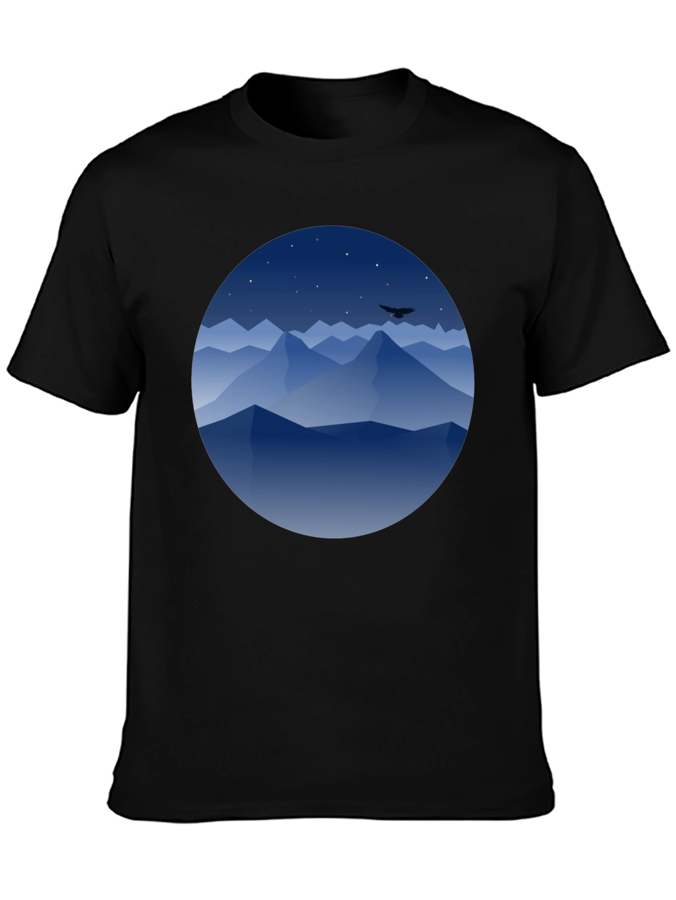 Mountains at Night Graphic Tee - Black - 3