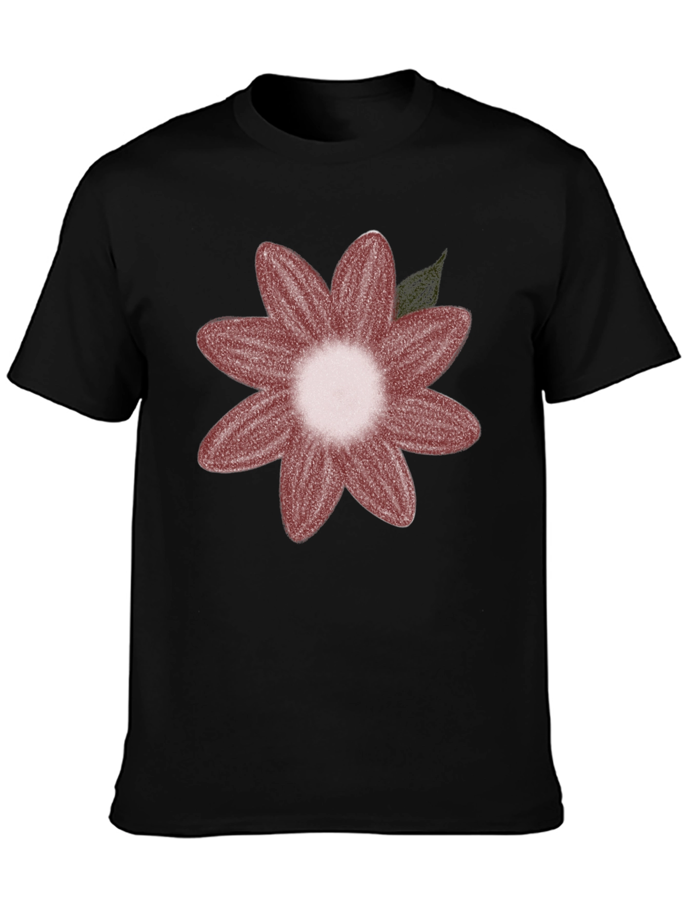 Black Floral Graphic Tee - Black Cotton Blend view 3