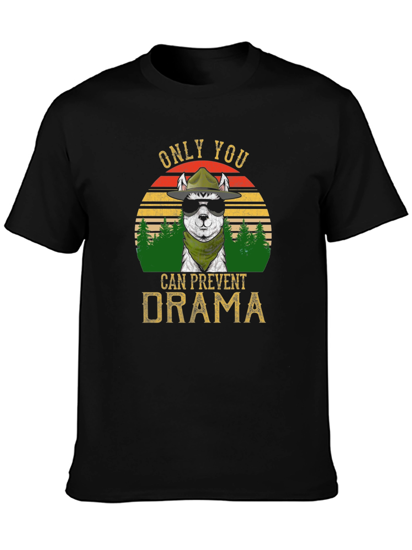 Black Only You Can Prevent Drama T-Shirt view 3