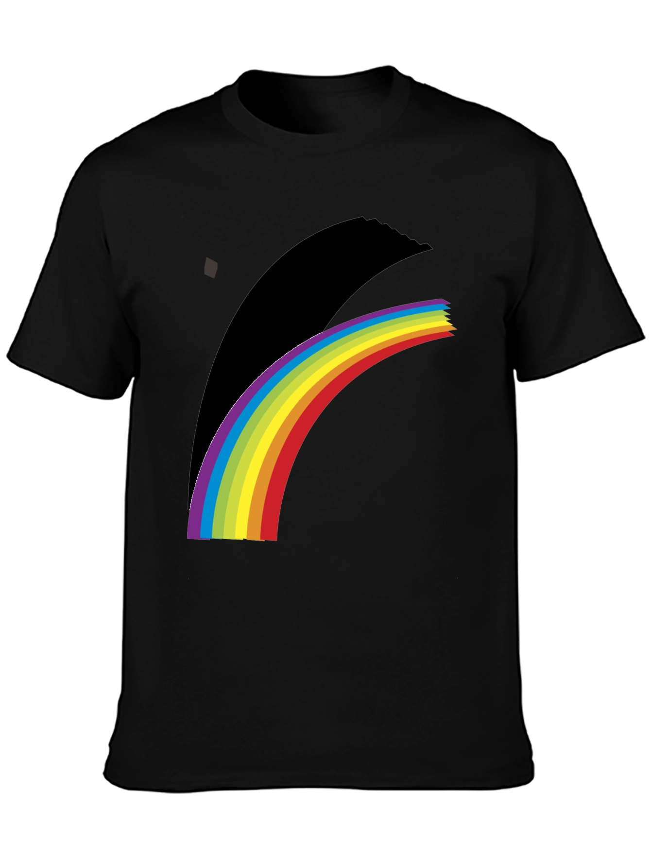 Black Rainbow Prism Graphic Tee - Soft Cotton Blend view 3