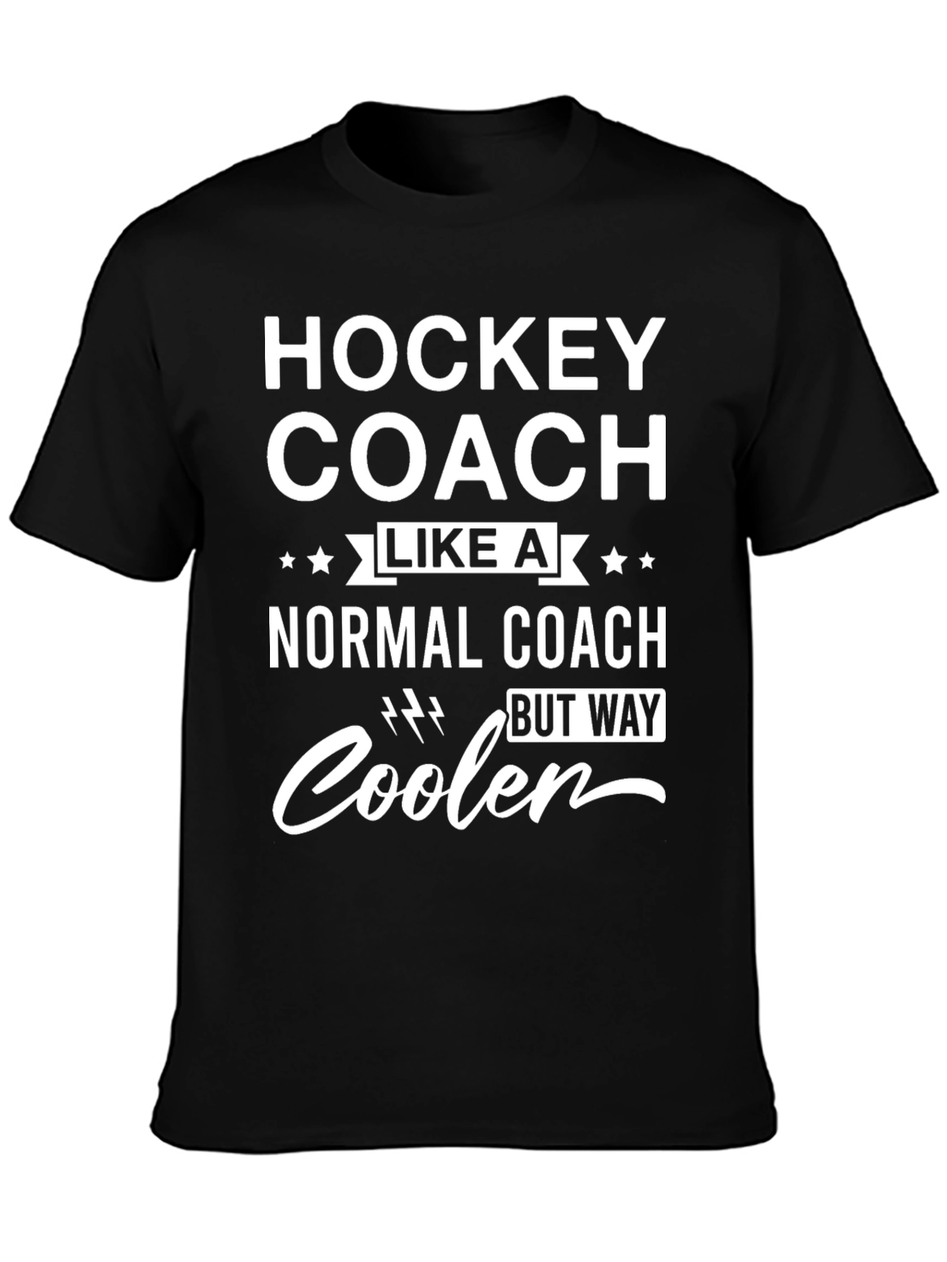 Black Hockey Coach T-Shirt - Cooler Than Normal view 3