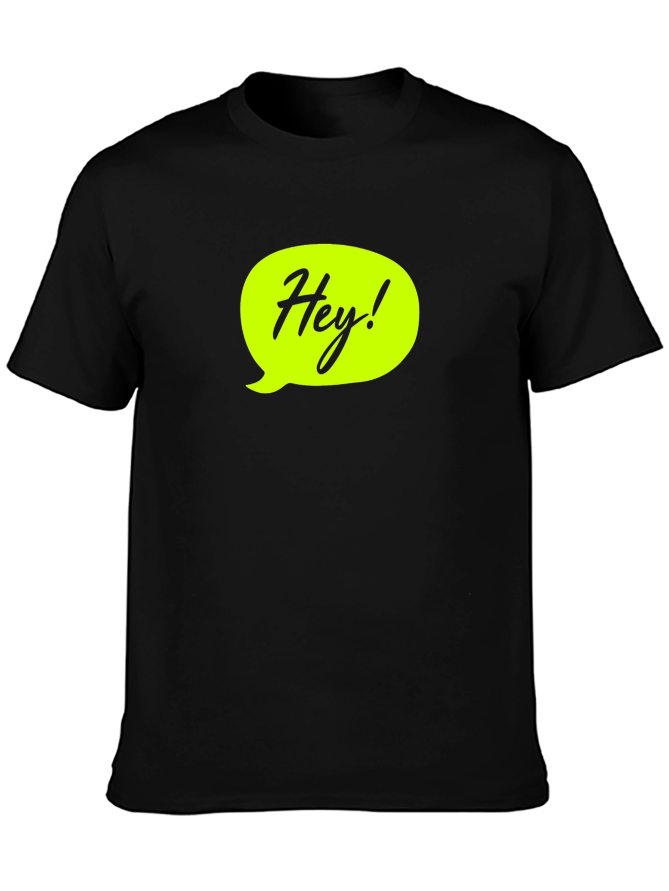 Black Hey! Black Graphic T-Shirt - Casual & Stylish view 3