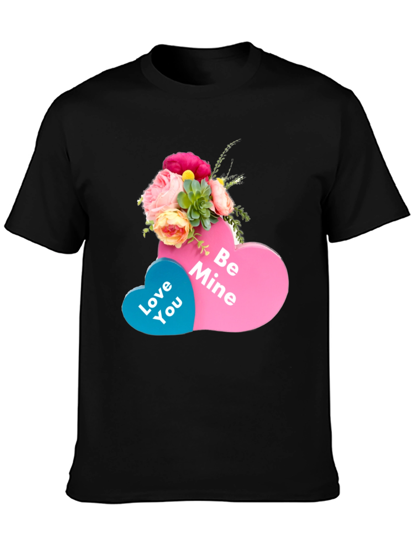 Black Love You / Be Mine Valentine's Day T-Shirt view 3