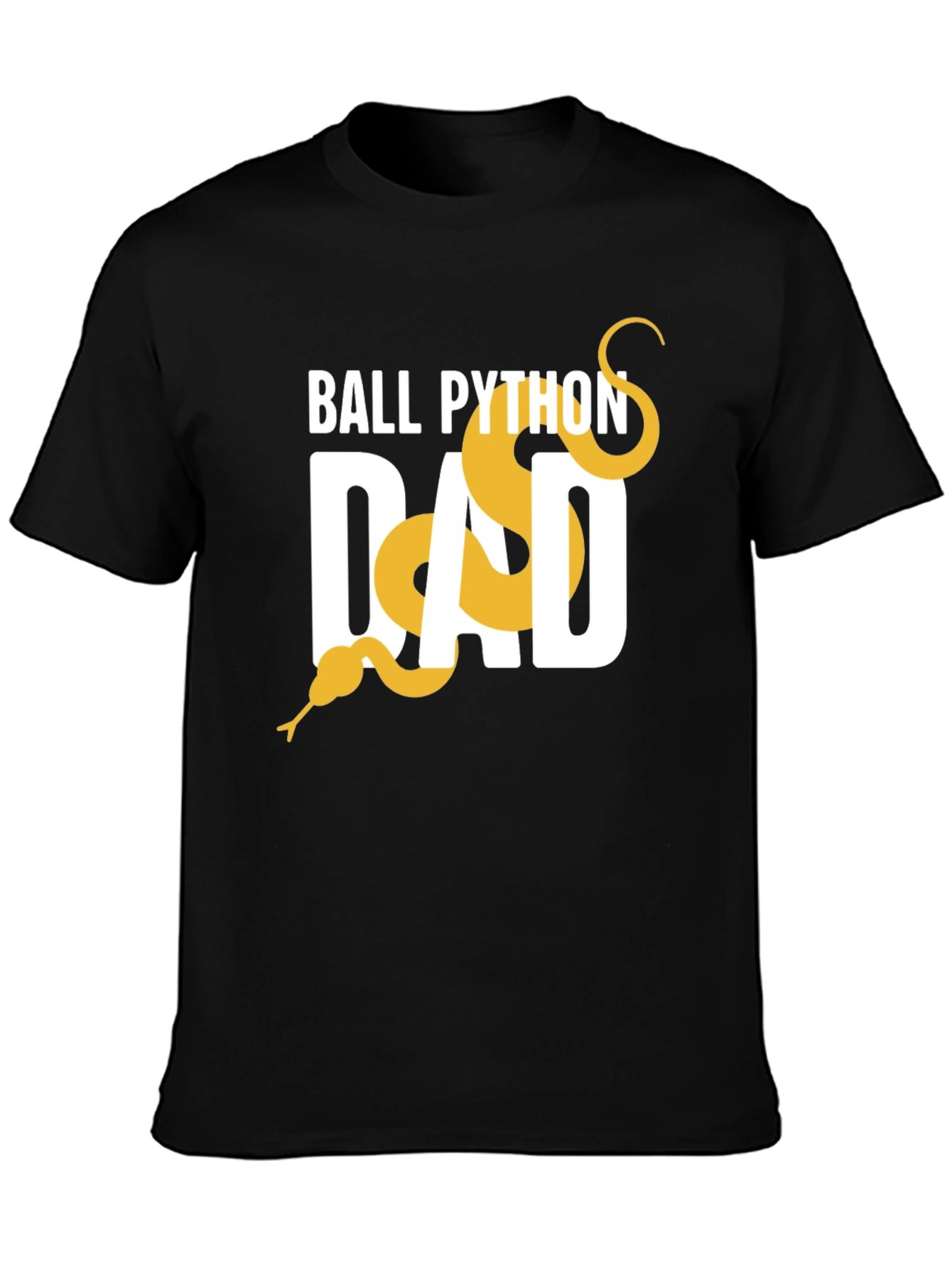 Black Ball Python Dad Graphic Tee - Black Cotton T-Shirt view 3