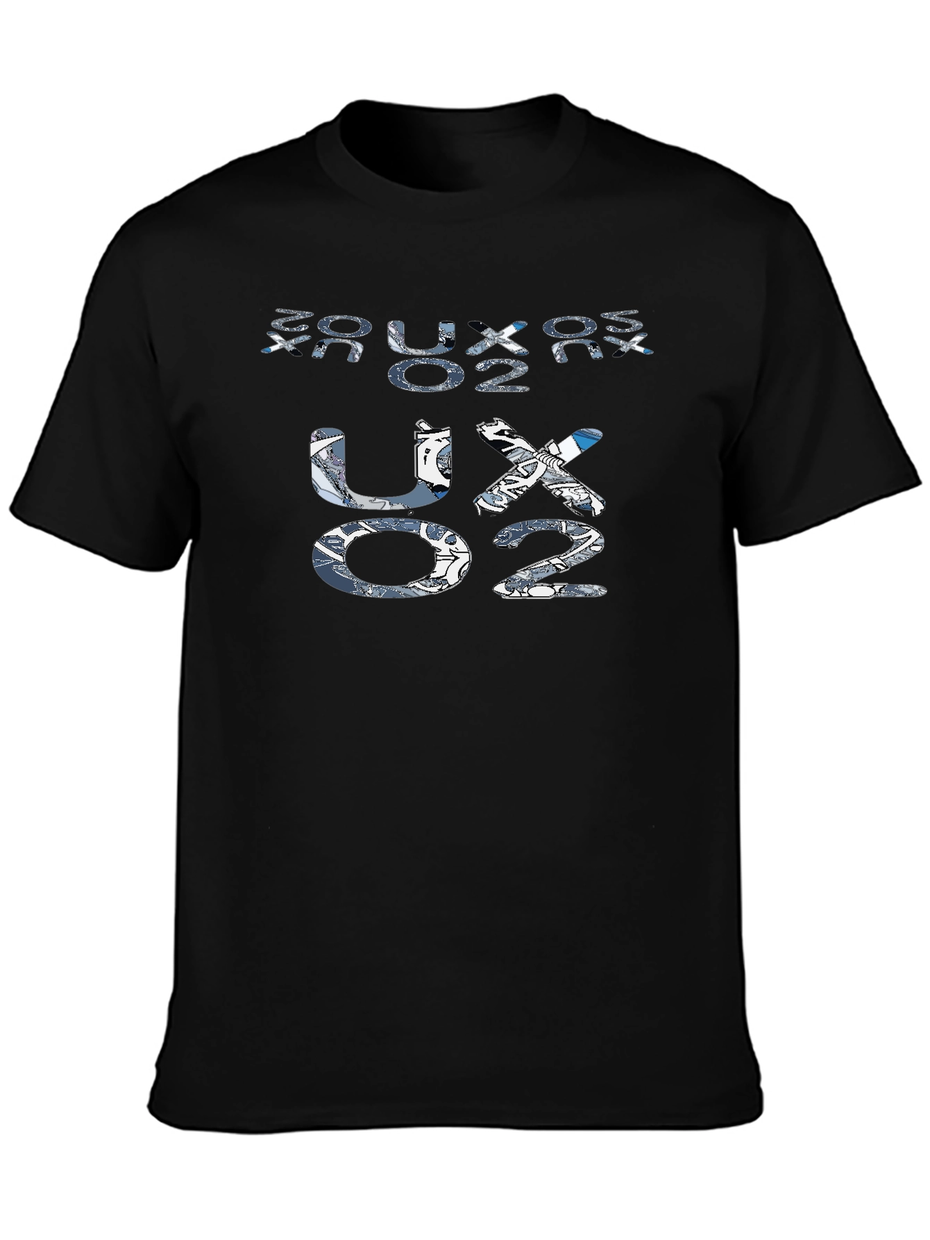 Black UX02 Graphic Tee - Stylish Designer T-Shirt view 3