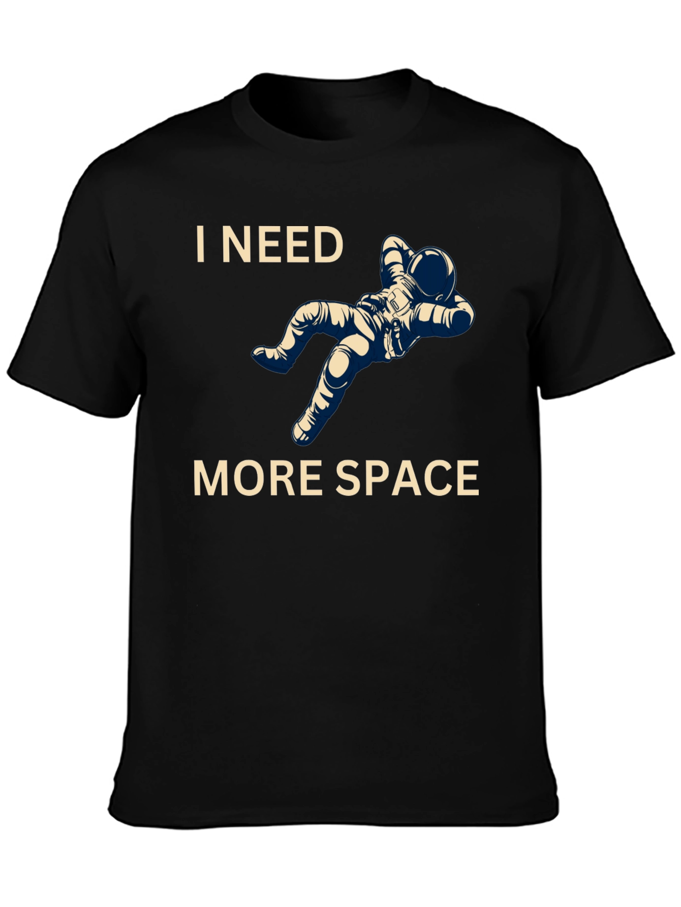 Black I Need More Space T-Shirt Astronaut Graphic Tee view 3
