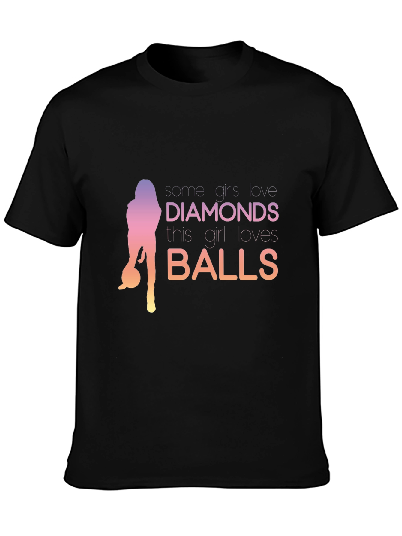 Black Funny Bowling T-Shirt - This Girl Loves Balls view 3