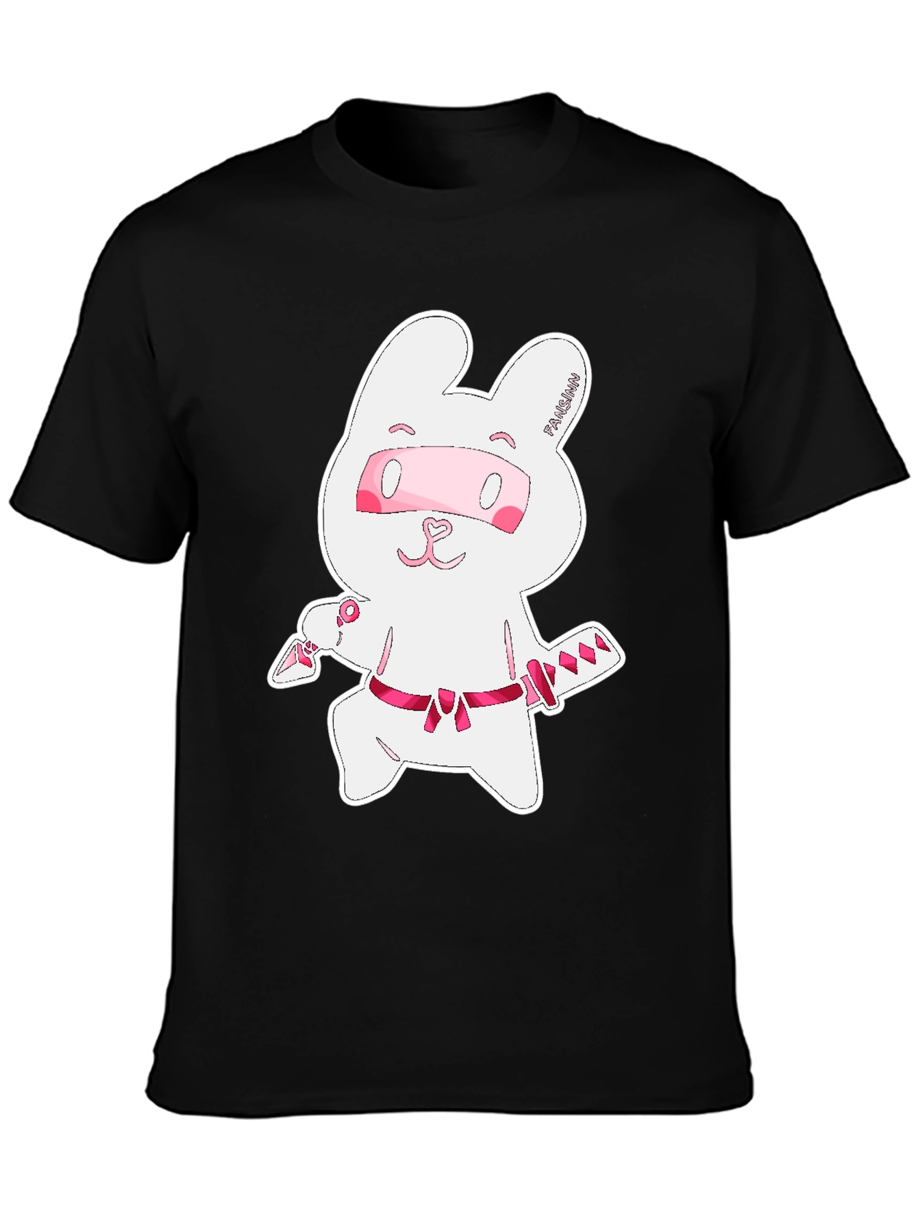 Black Ninja Rabbit Graphic T-Shirt - Unisex view 3