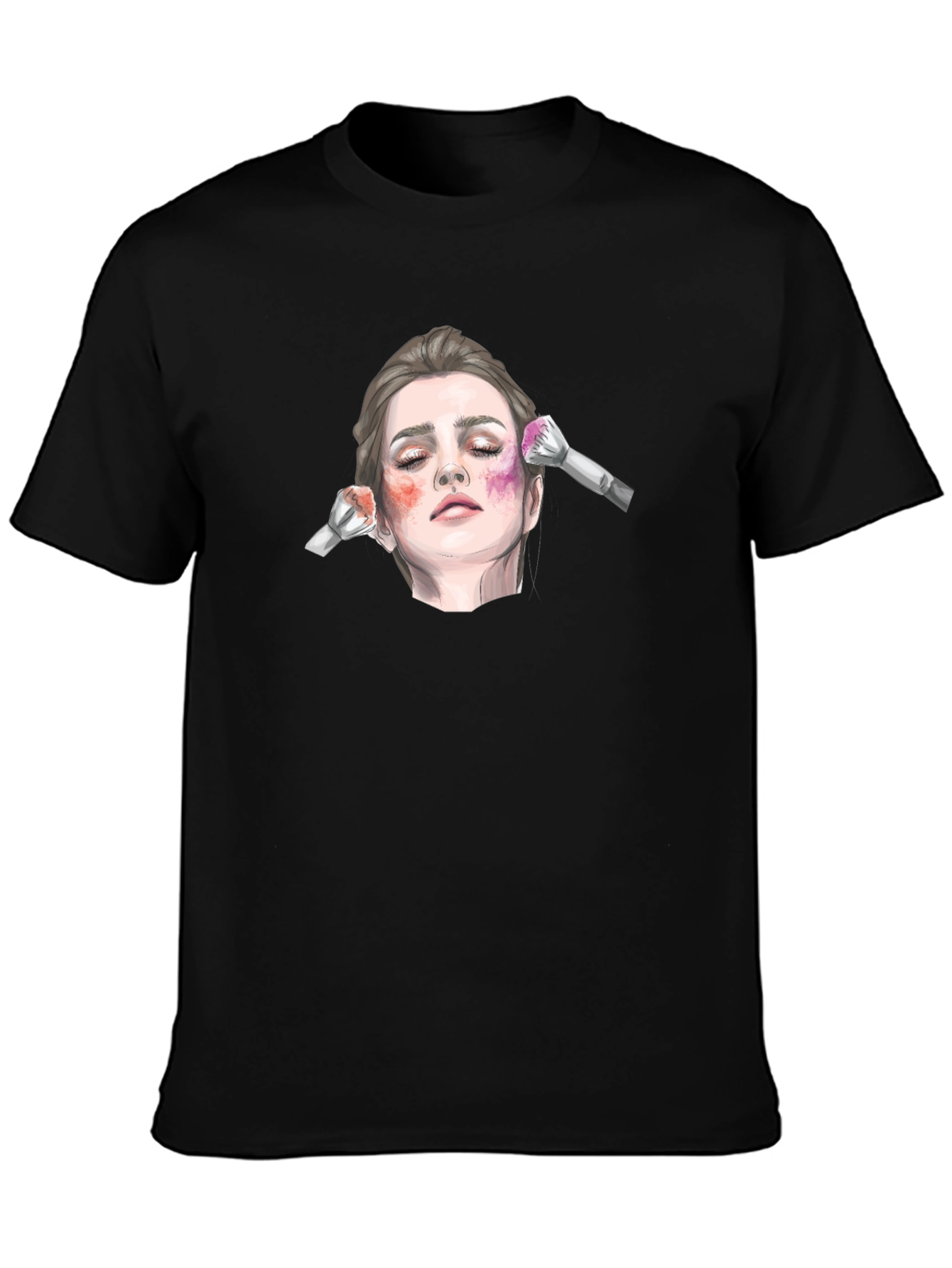 Black Makeup Art T-Shirt view 3