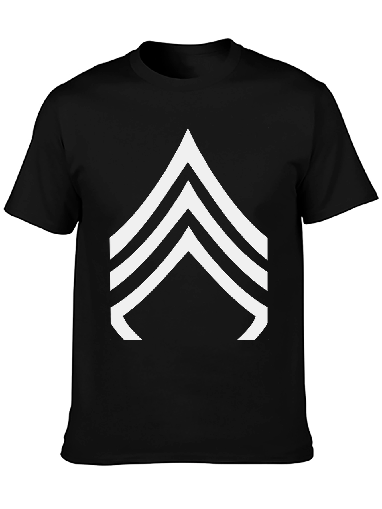 Black Sergeant Stripes Graphic Tee - Black Cotton T-Shirt view 3