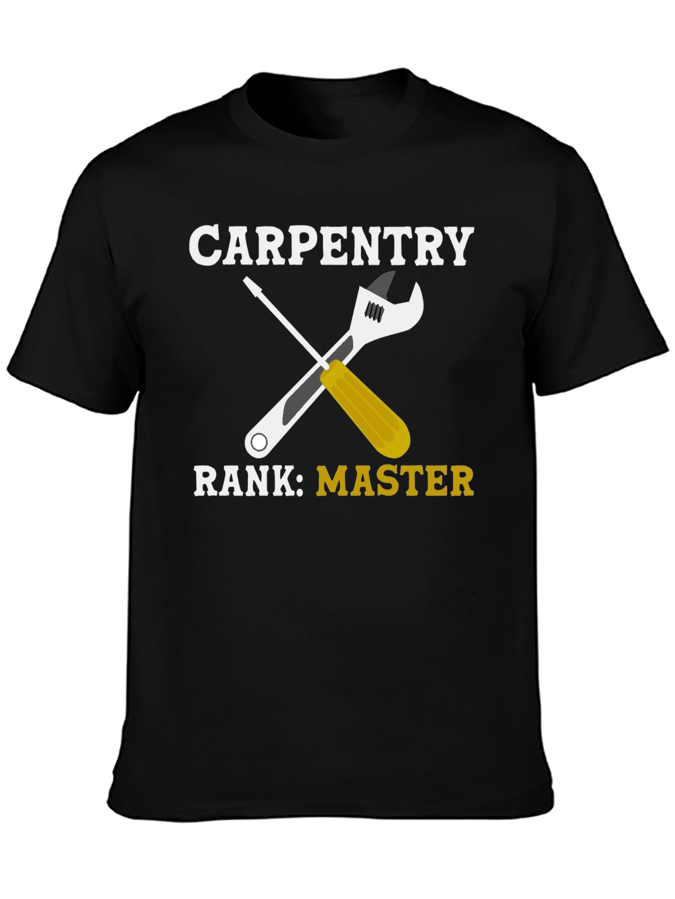 Black Carpentry Master T-Shirt - Wrench & Screwdriver Graphic Tee view 3