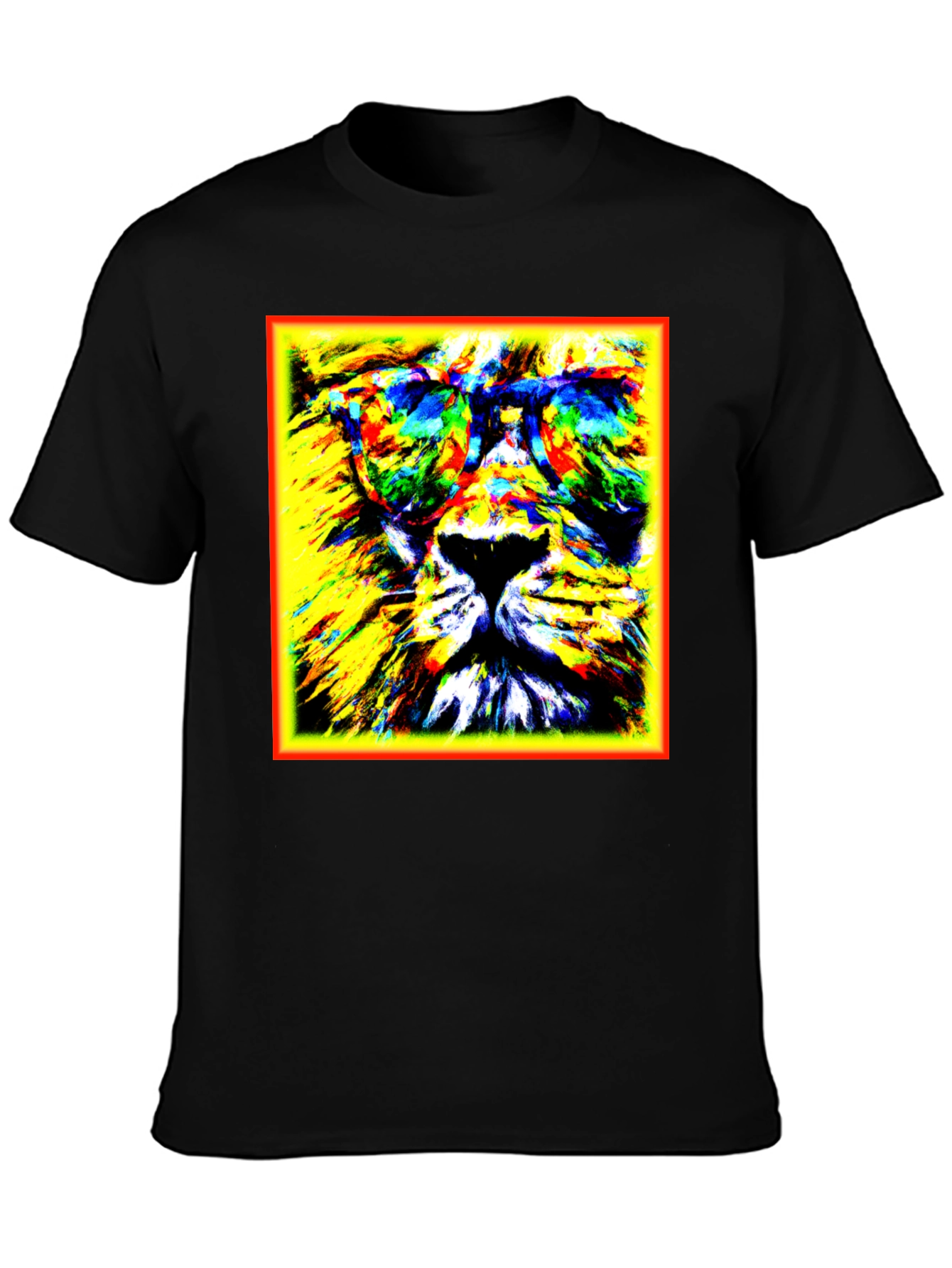 Black Lion Graphic Tee - Cool Animal Print view 3