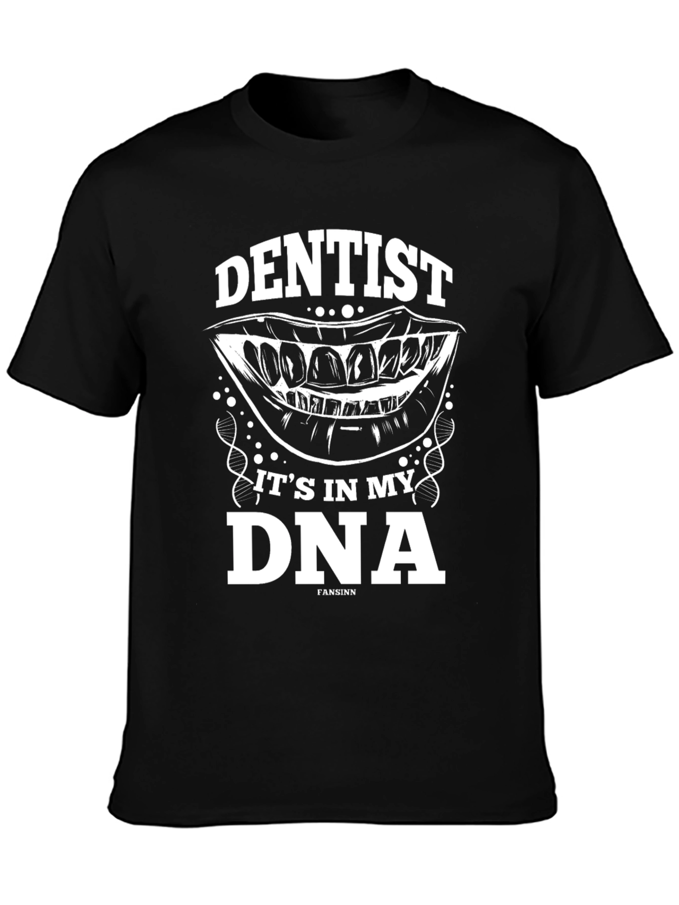 Black Dentist DNA Graphic T-Shirt - Unique Gift for Dental Professionals view 3