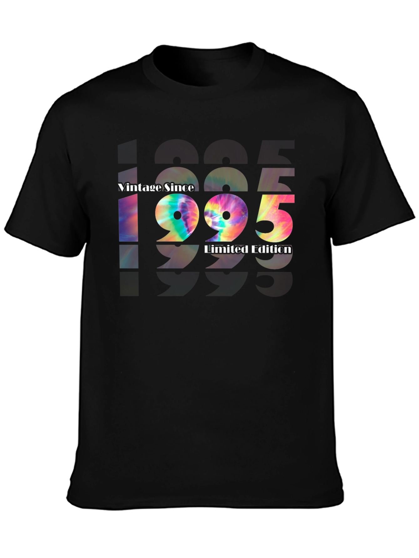 Black Vintage Since 1995 Limited Edition Tie-Dye T-Shirt view 3