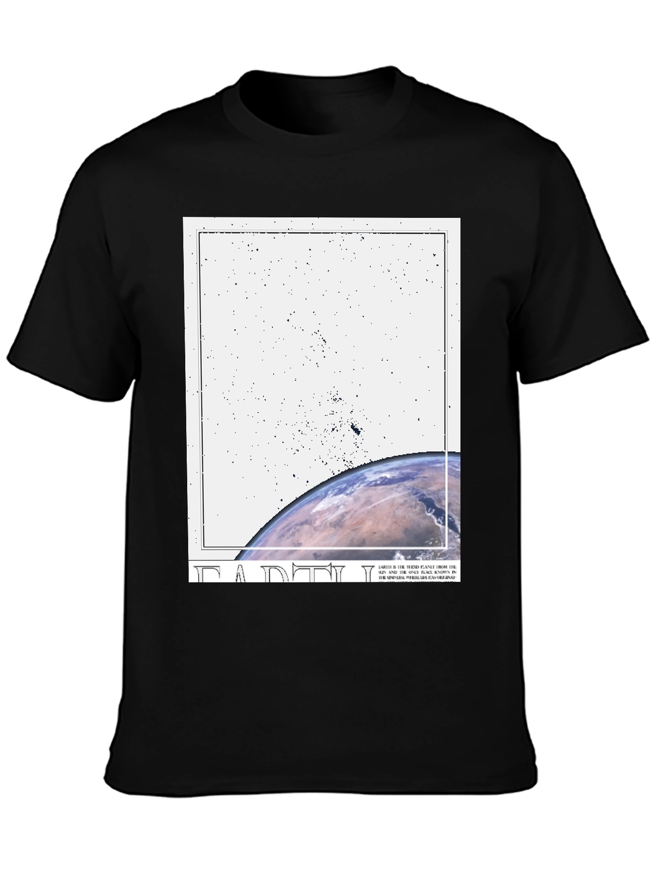 Black Earth Graphic Black T-Shirt - Trendy Casual Tee view 3