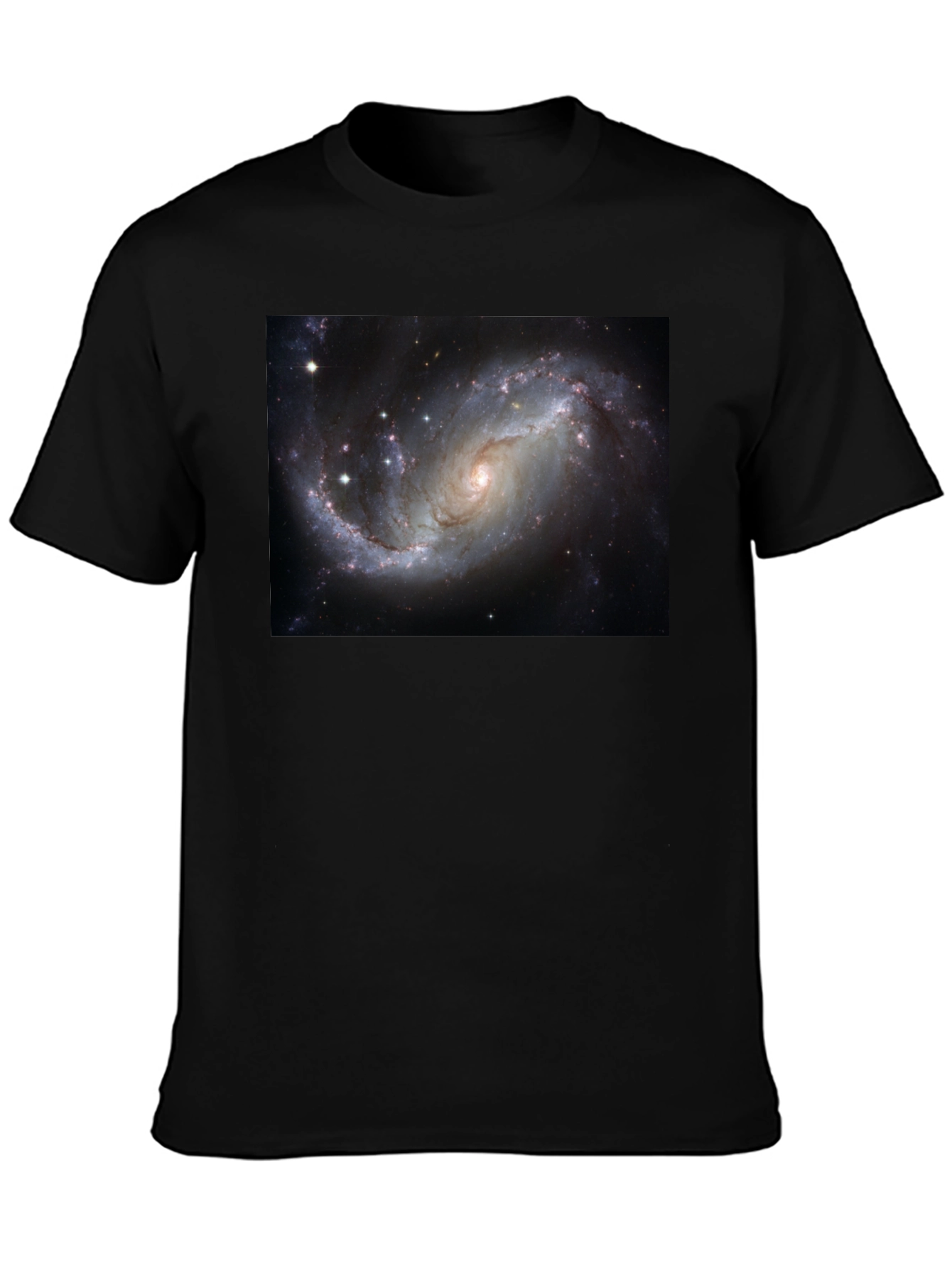 Black Galaxy Print Black T-Shirt - Cosmic Style view 3