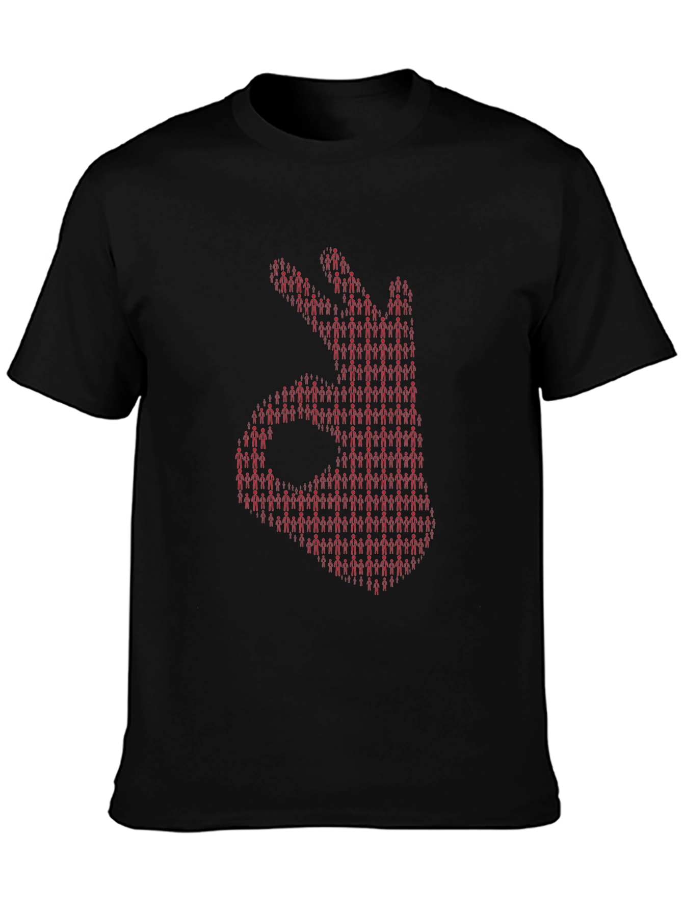 Black OK Hand Sign Graphic Tee - Unique Design view 3