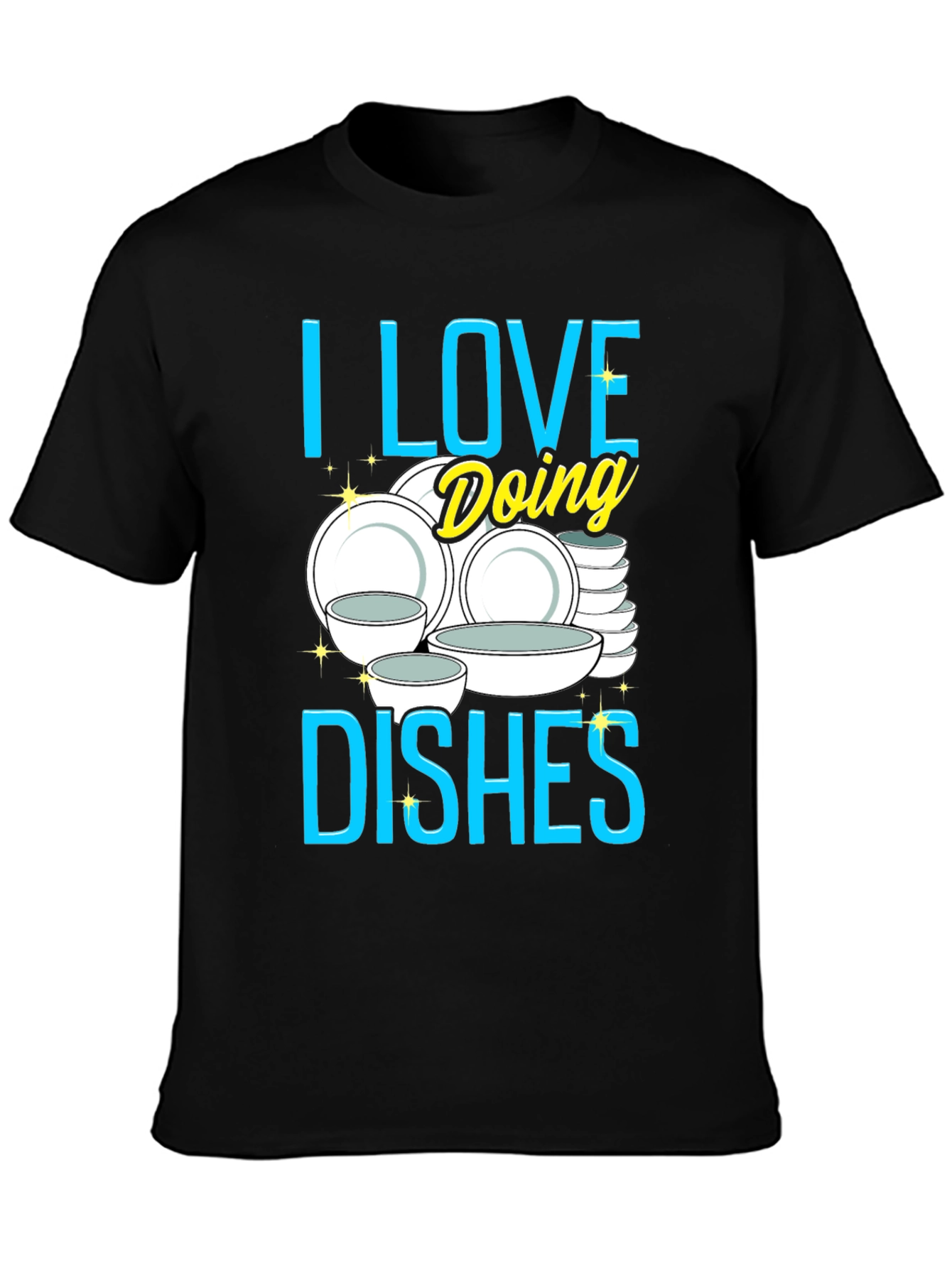Black I Love Doing Dishes Graphic Tee view 3