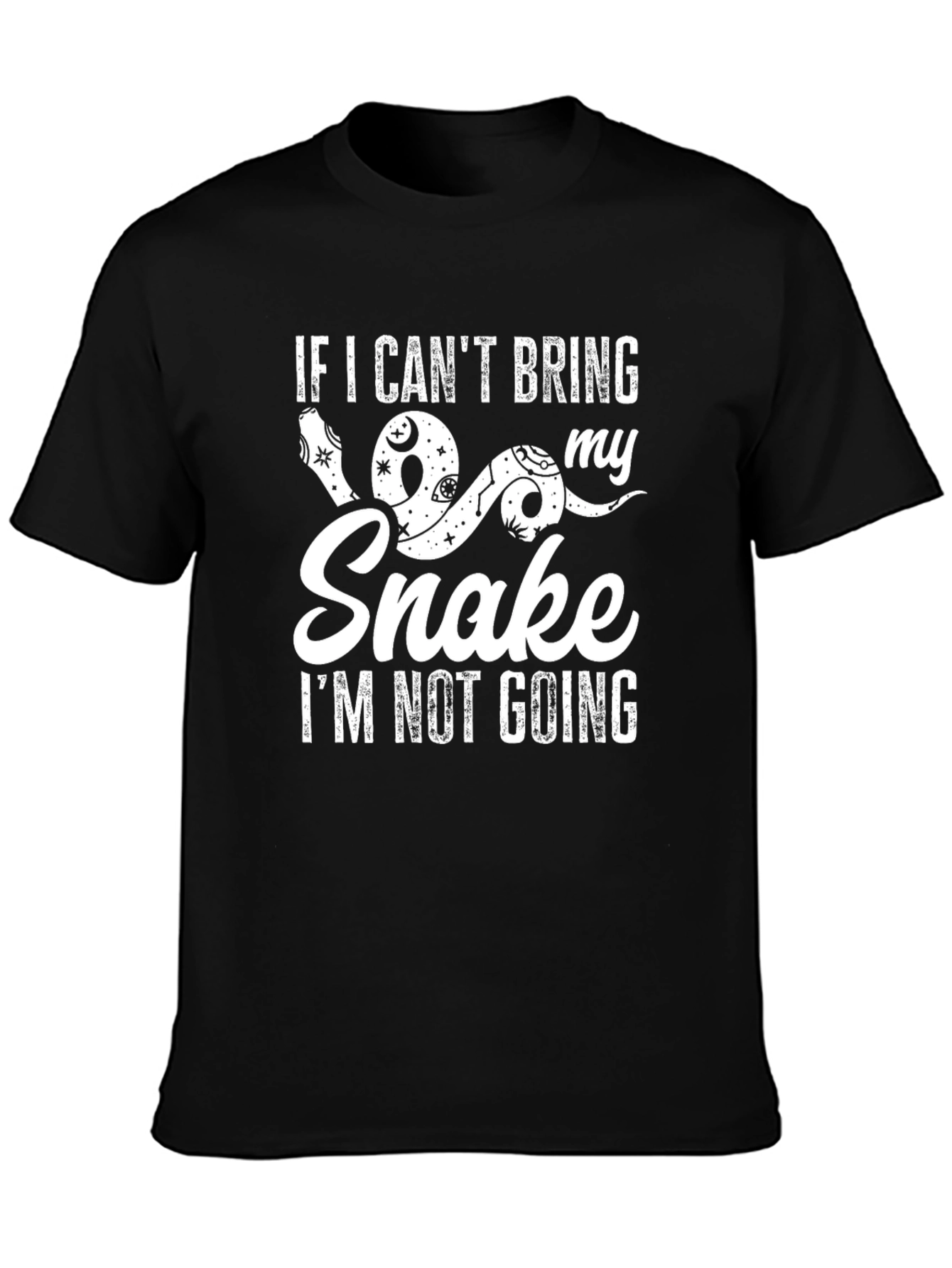 Black Snake Lover Graphic Tee - If I Can't Bring My Snake T-Shirt view 3