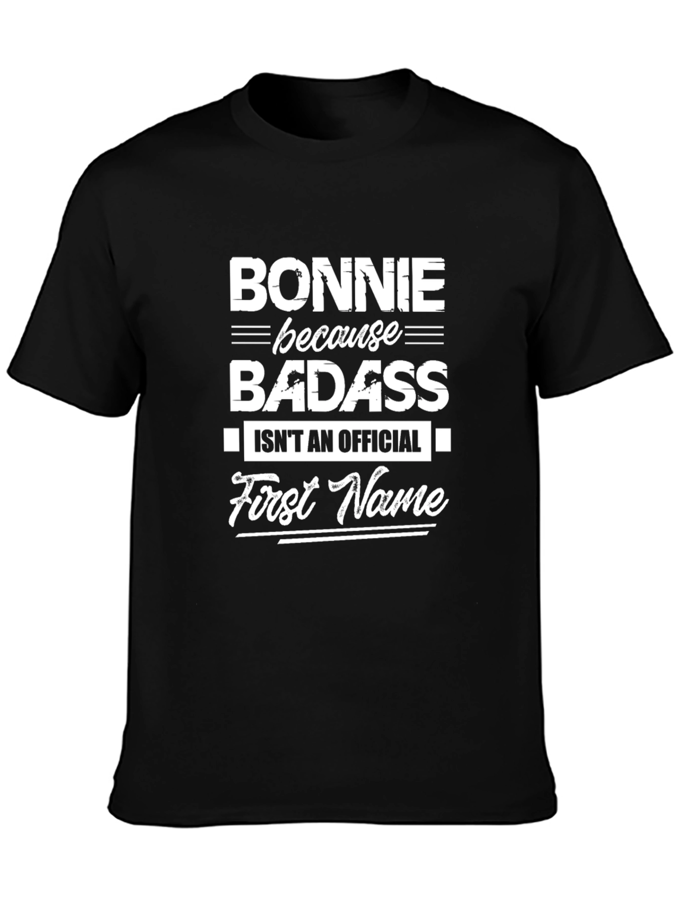 Black Bonnie Badass Funny Graphic T-Shirt view 3