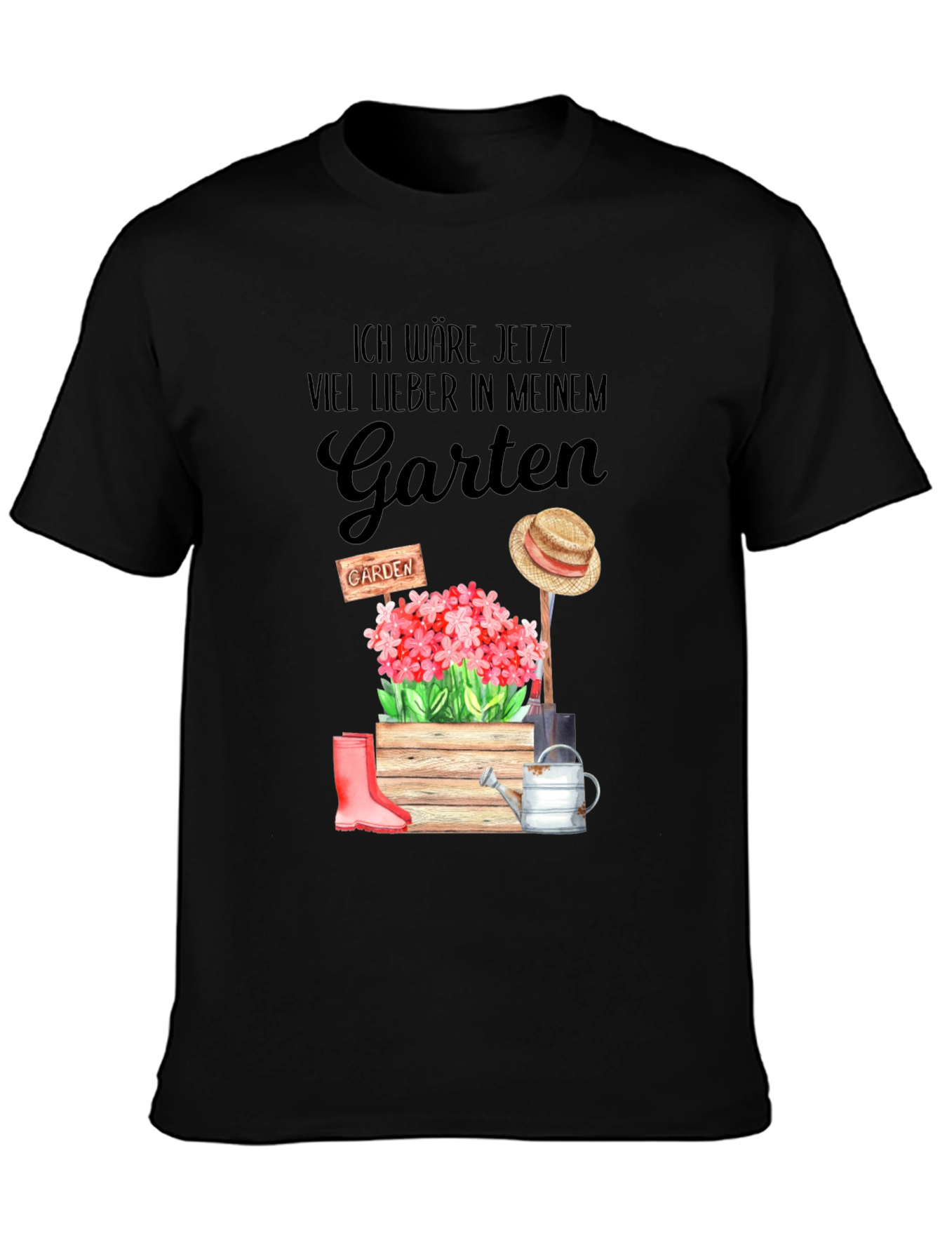 Black Ich Wäre Jetzt Viel Lieber In Meinem Garten T-Shirt view 3